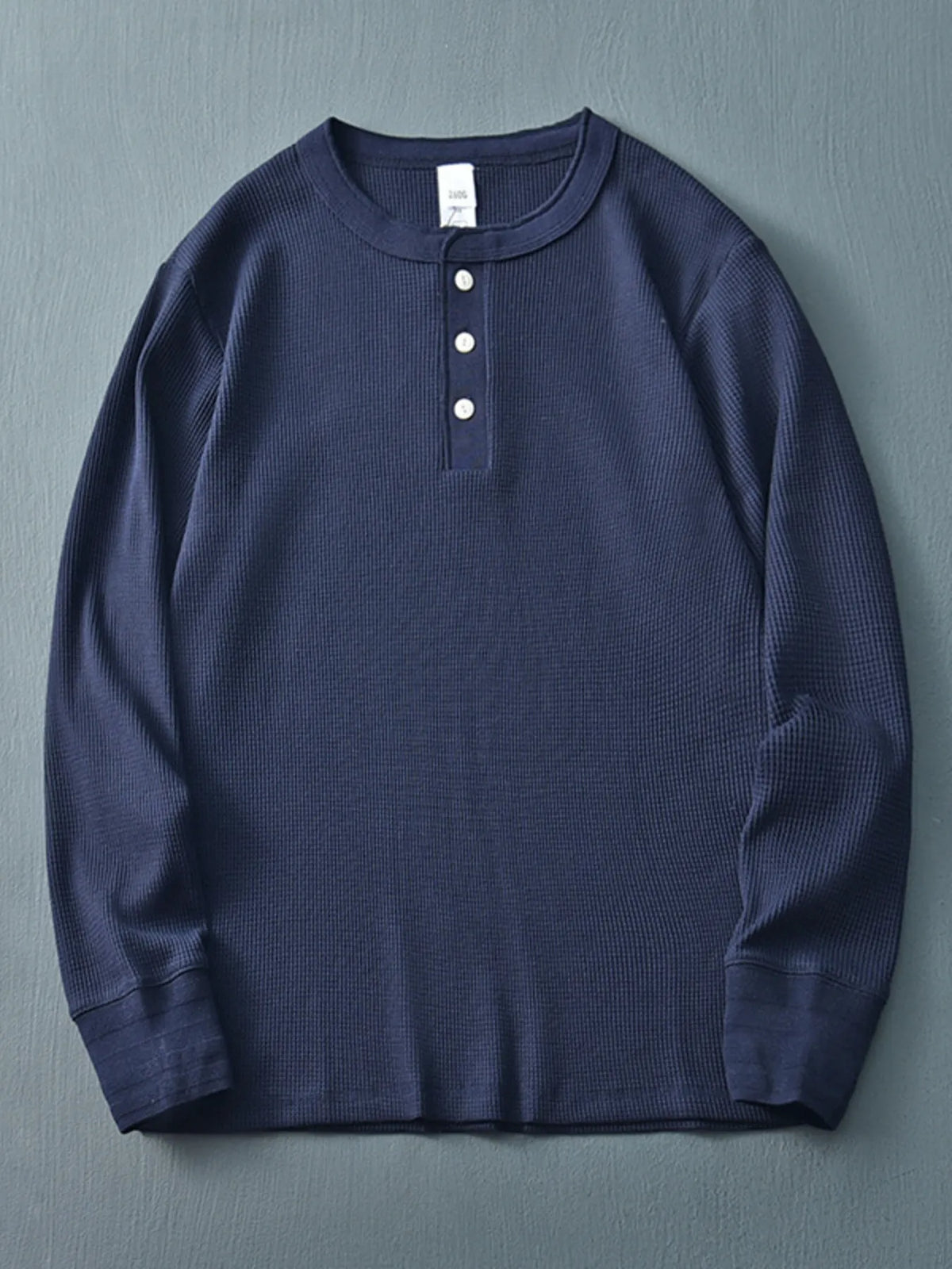 Men's Plus Size Button Detail Long Sleeve T-Shirt