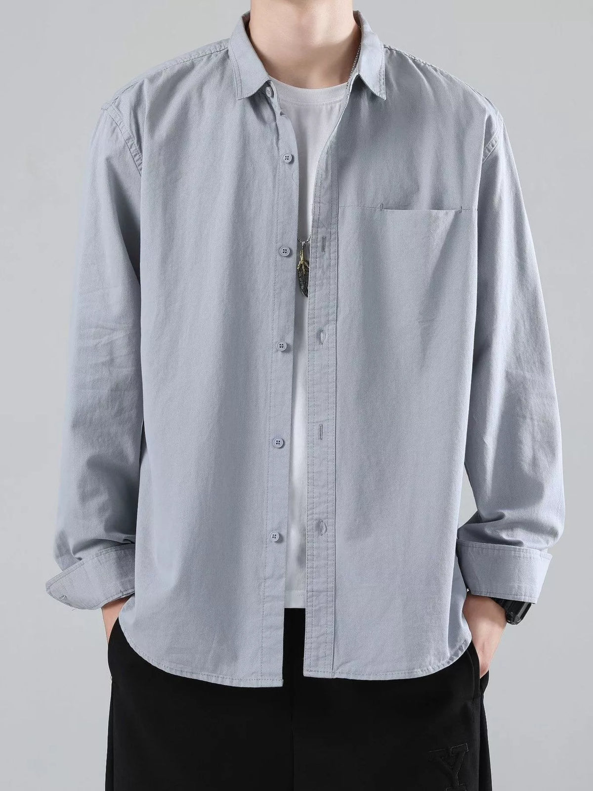 Men's Full Size Button-Up Casual Shirt Plus Size