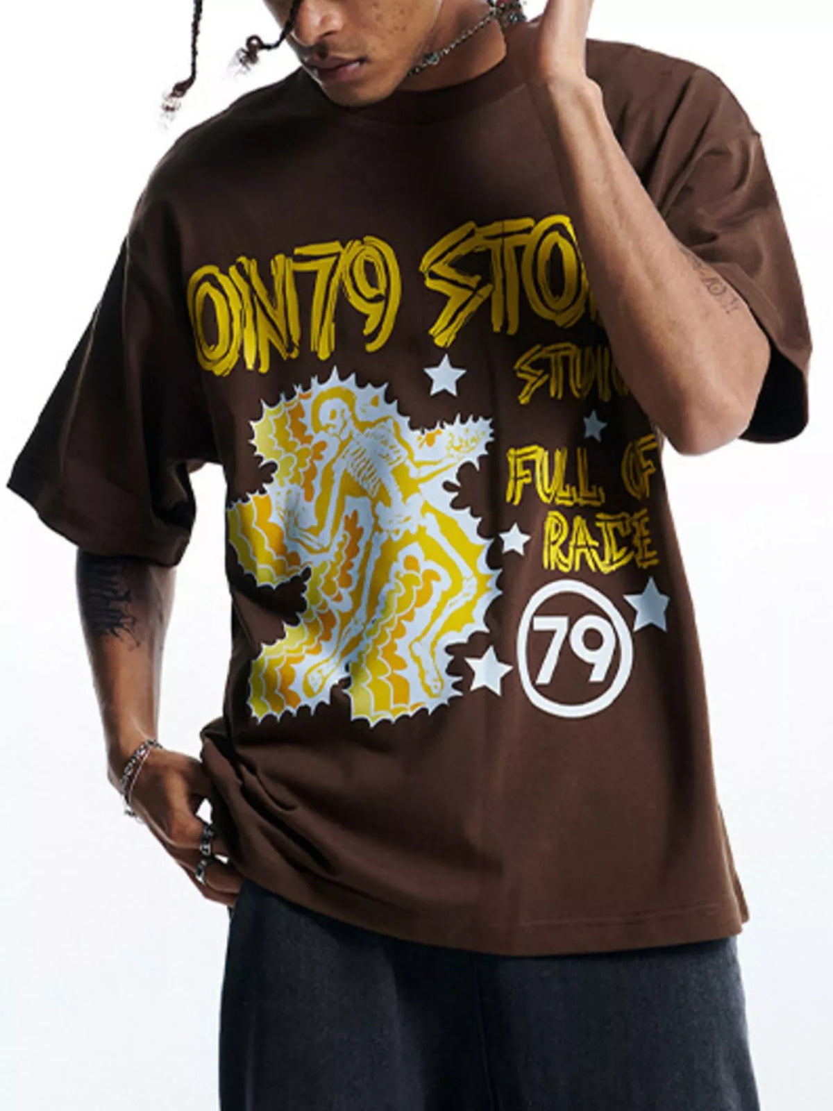 Men's Graphic Round Neck Short Sleeve T-Shirt