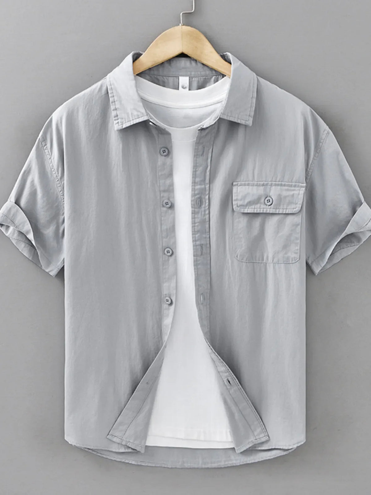 Men's Plus Size Button Up Short Sleeve Shirt
