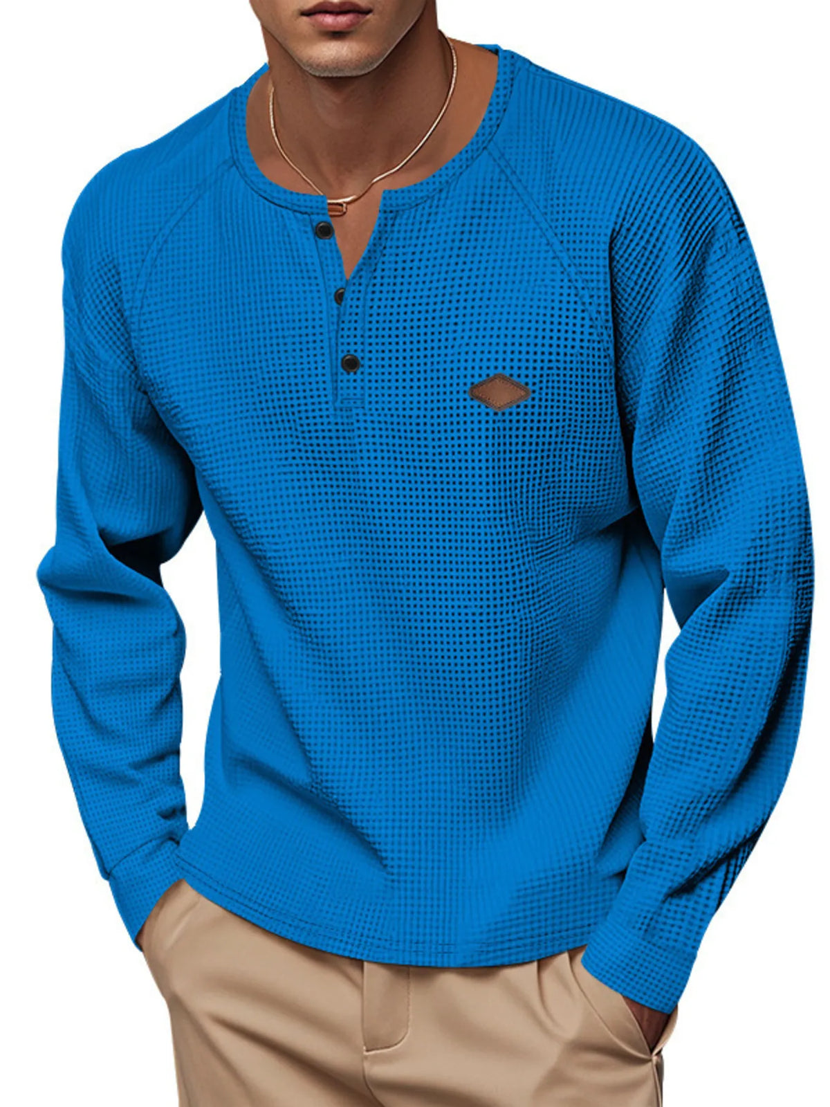 Men's Full Size Button Detail Long Sleeve T-Shirt Plus Size