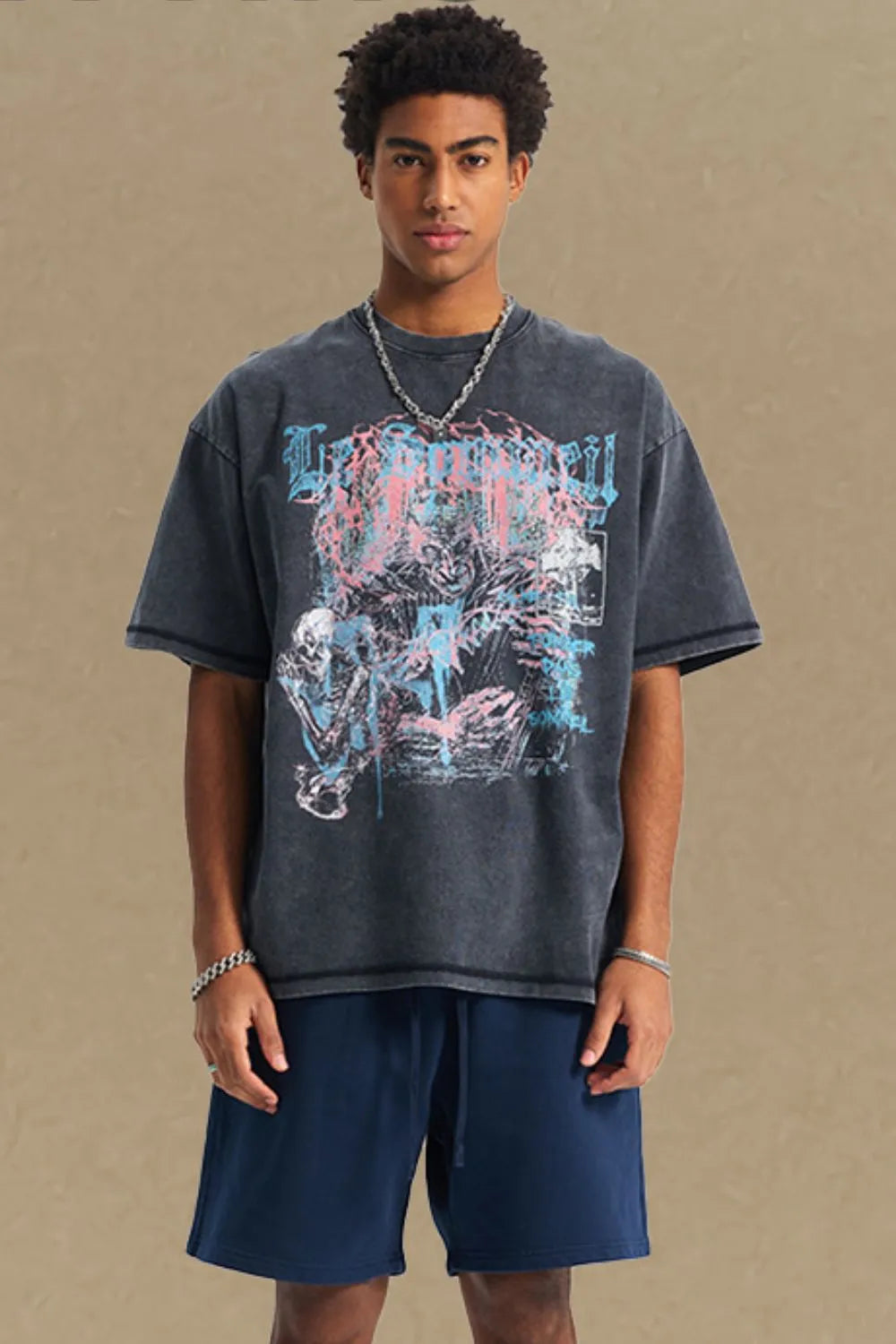 Men's Graphic Round Neck Half Sleeve T-Shirt