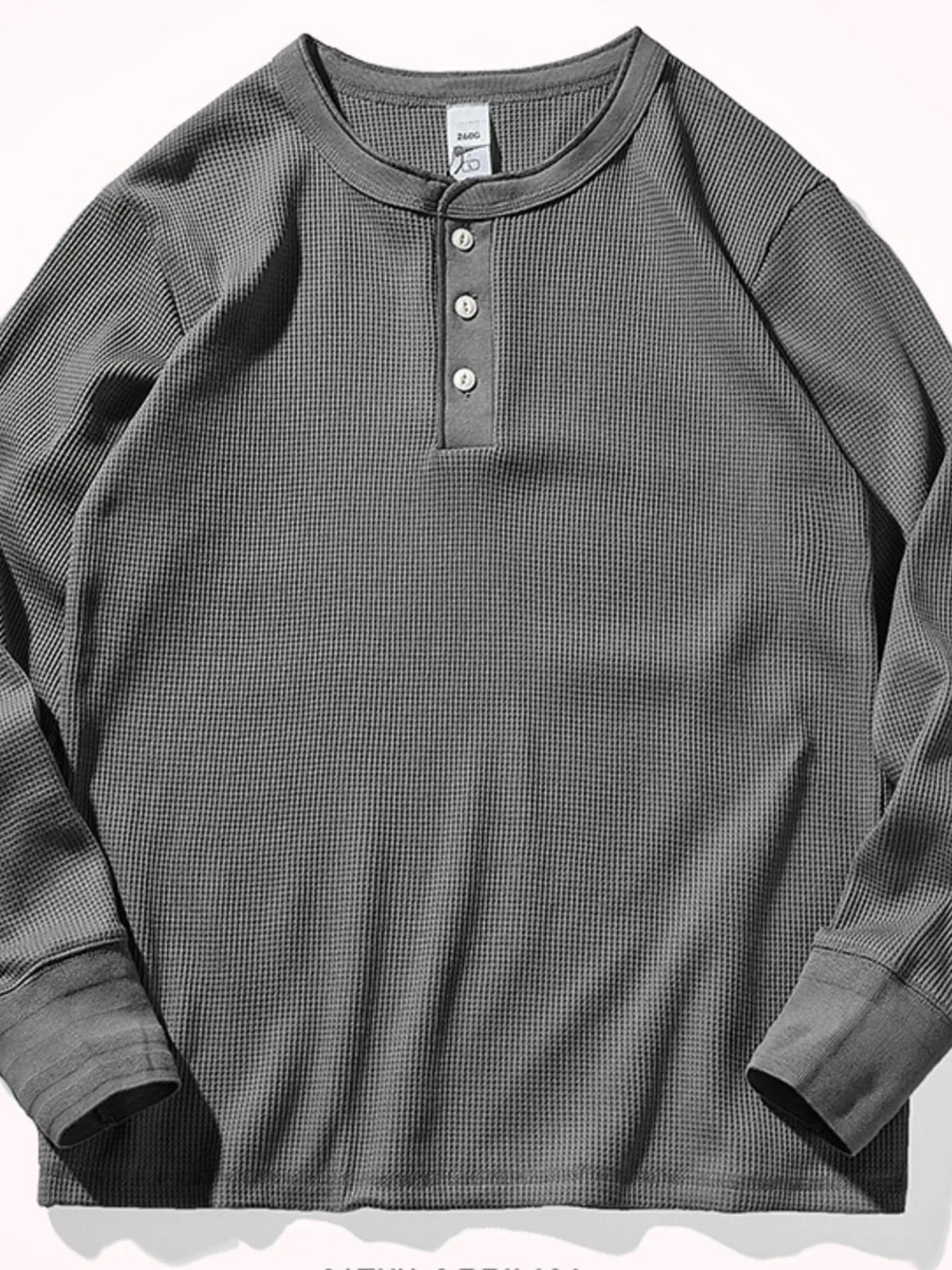Men's Plus Size Button Detail Long Sleeve T-Shirt