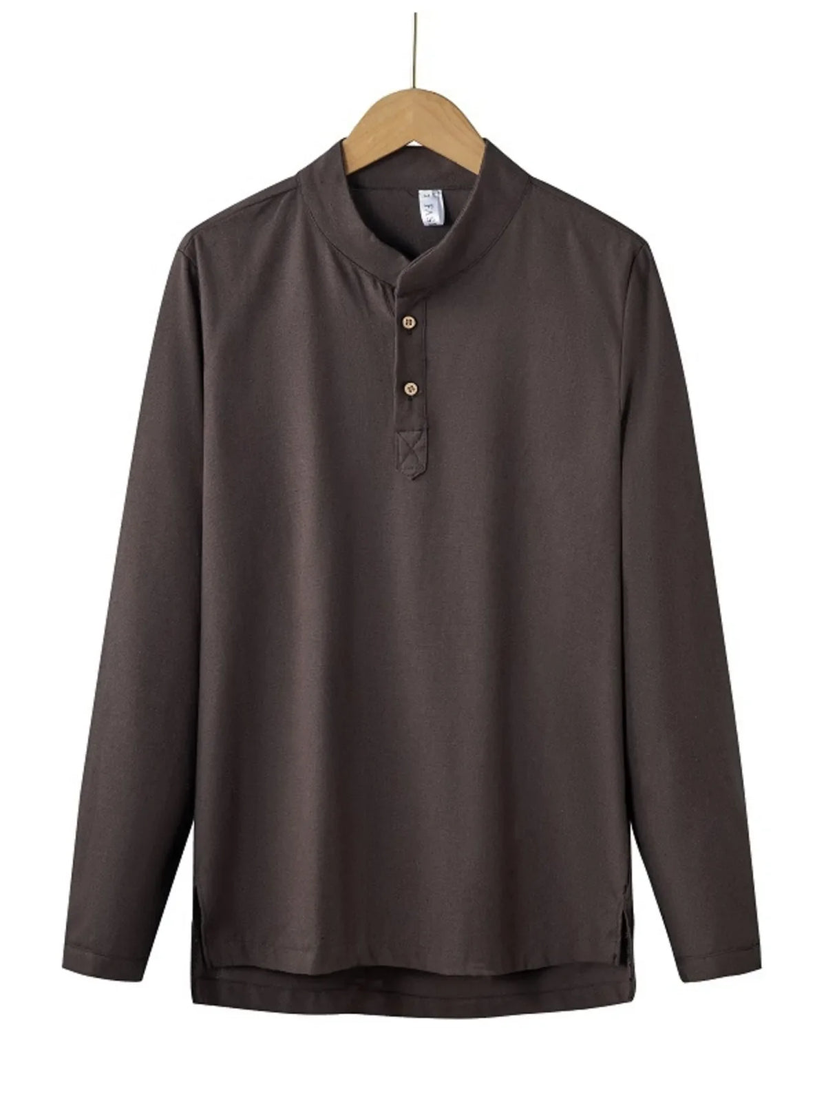 Men's Plus Size Button Detail Long Sleeve Blouse