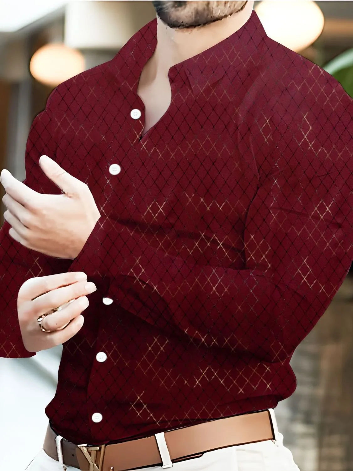 Men's Full Size Button Up Long Sleeve Shirt Plus Size
