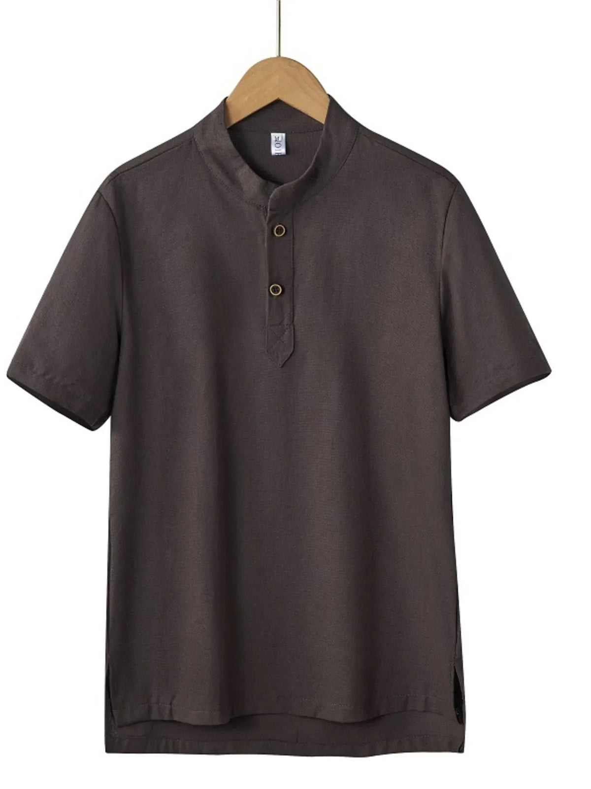 Men's Plus Size Button Detail Short Sleeve Blouse