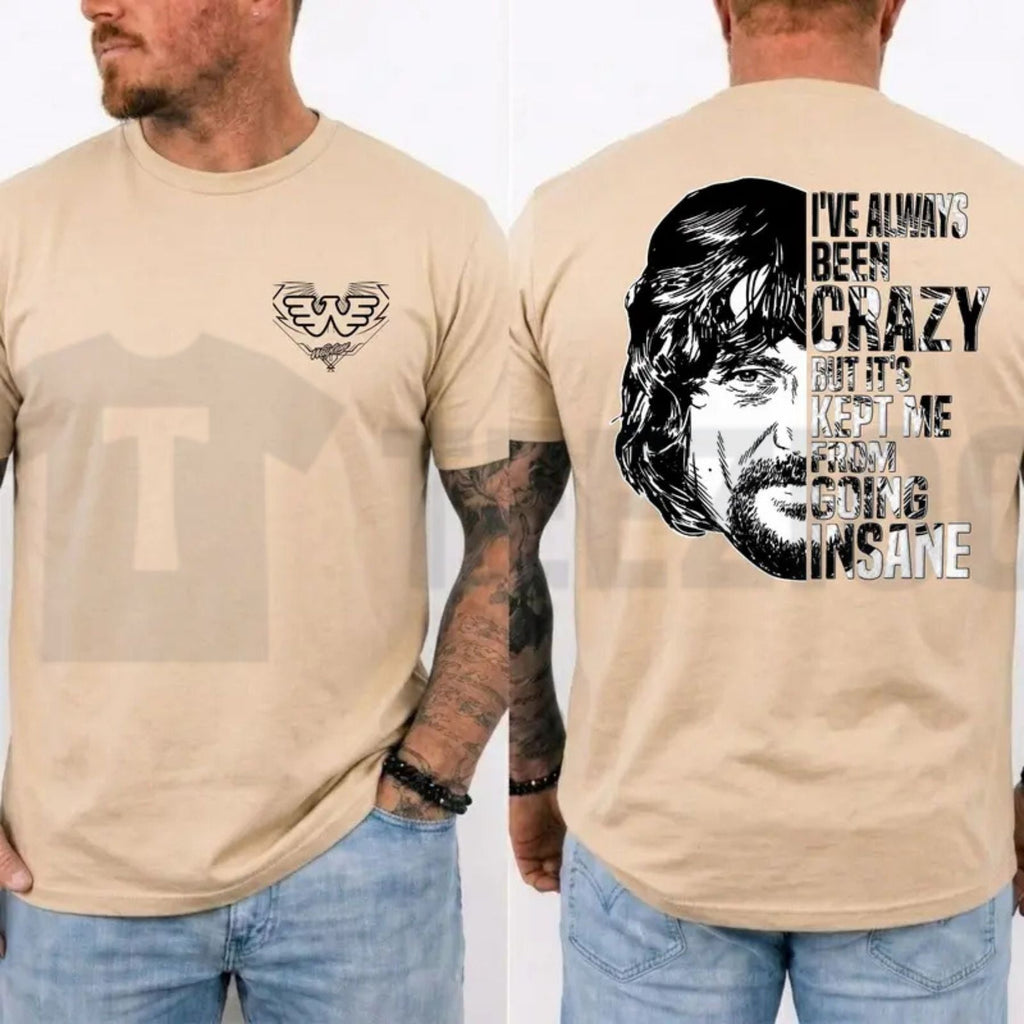 Waylon Jennings Ive Always Been Crazy Tee – Vintage Outlaw Country Music Graphic Shirt