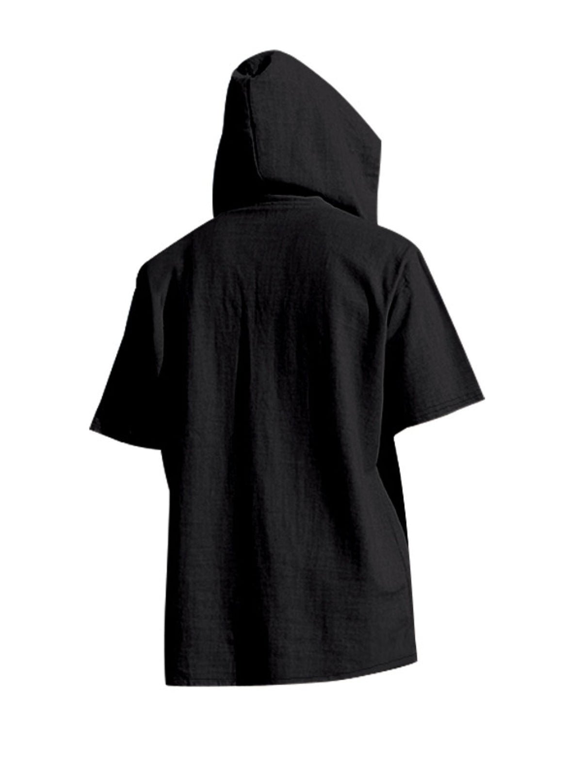 Men's Full Size Casual Short Sleeve Hooded Shirt Plus Size