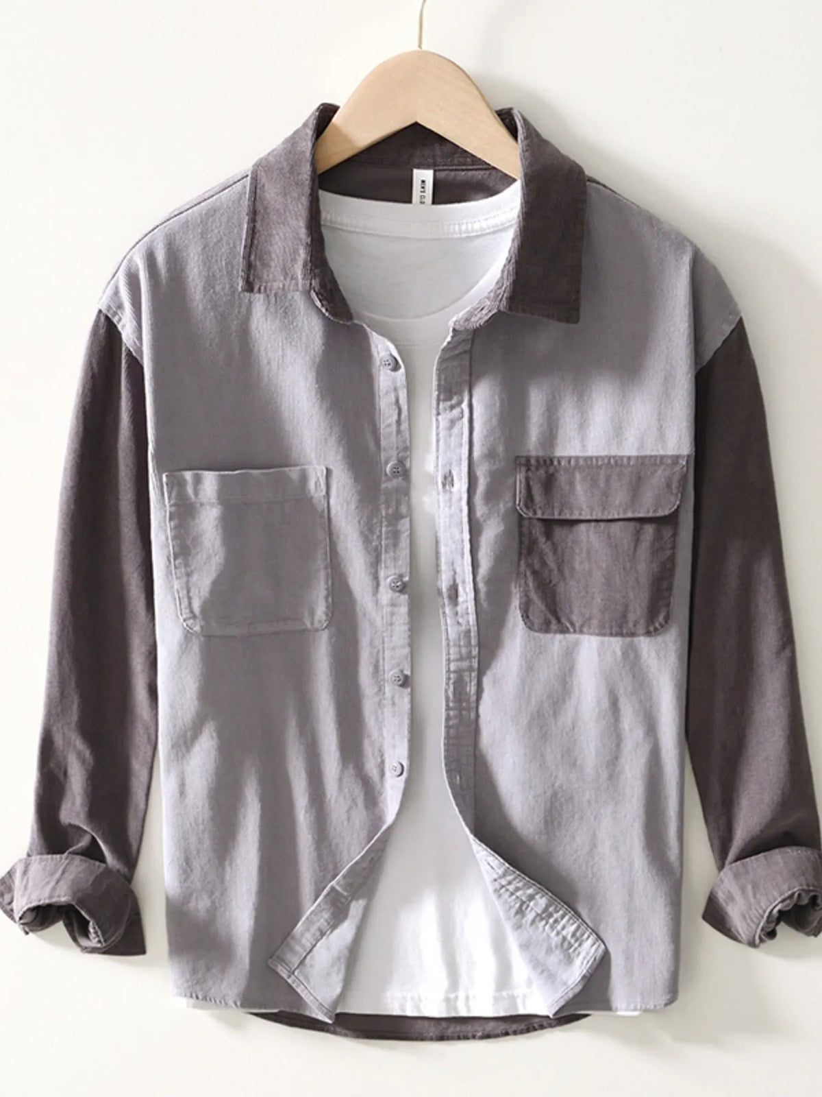 Men's Color Block Button Up Shirt