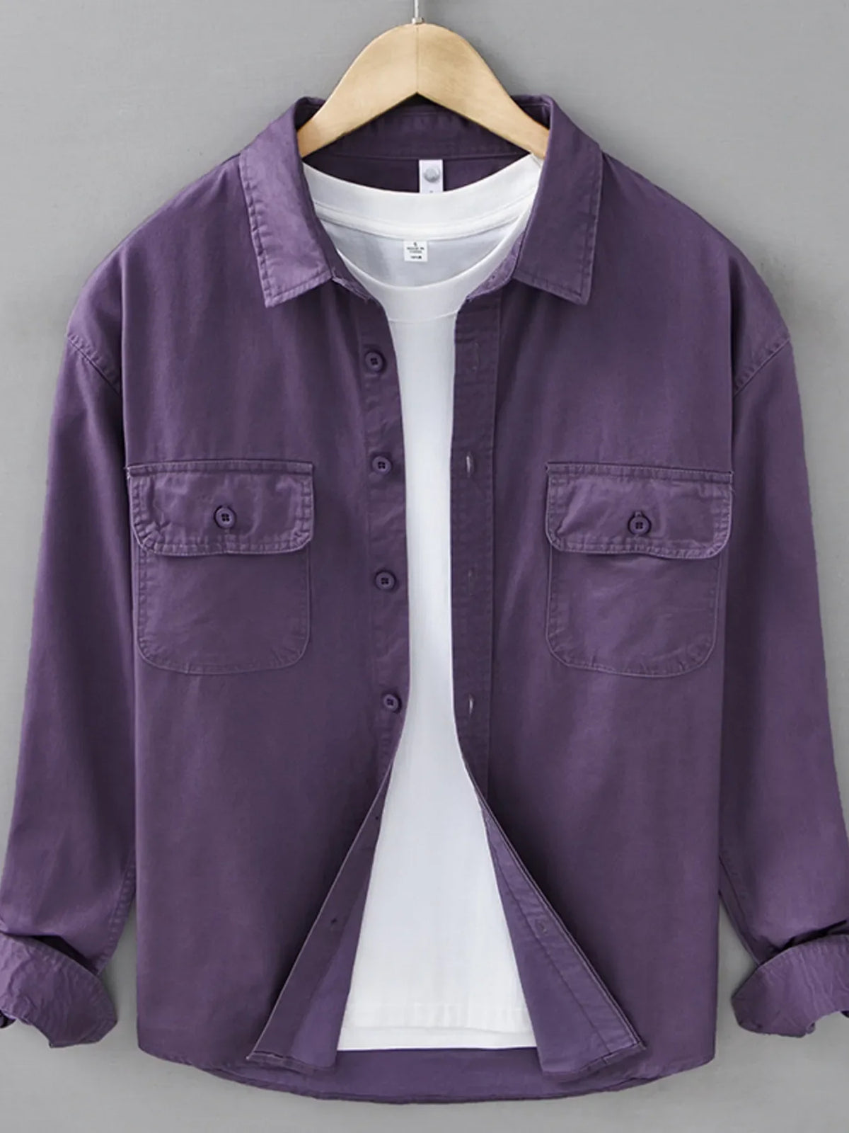 Men's Plus Size Button Up Long Sleeve Shirt