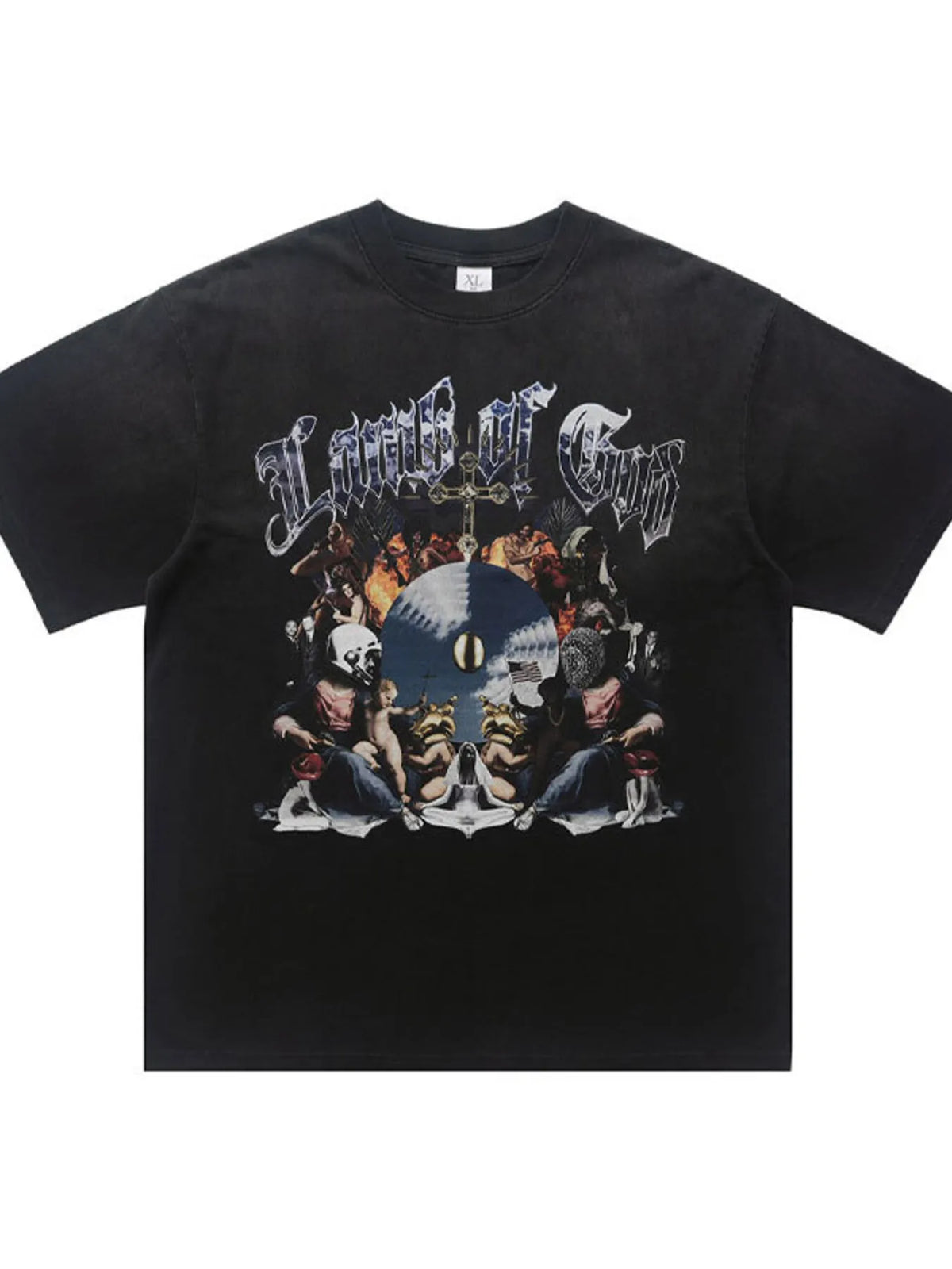 Men's Vintage Graphic Round Neck Oversized T-Shirt