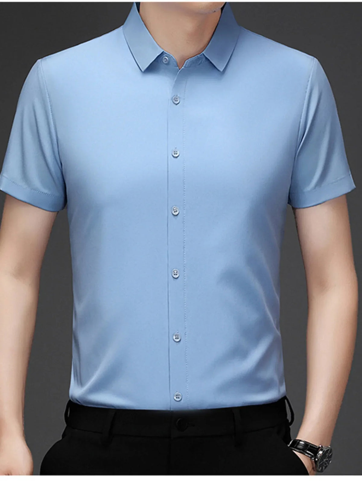 Men's Plus Size Button Up Short Sleeve Shirt