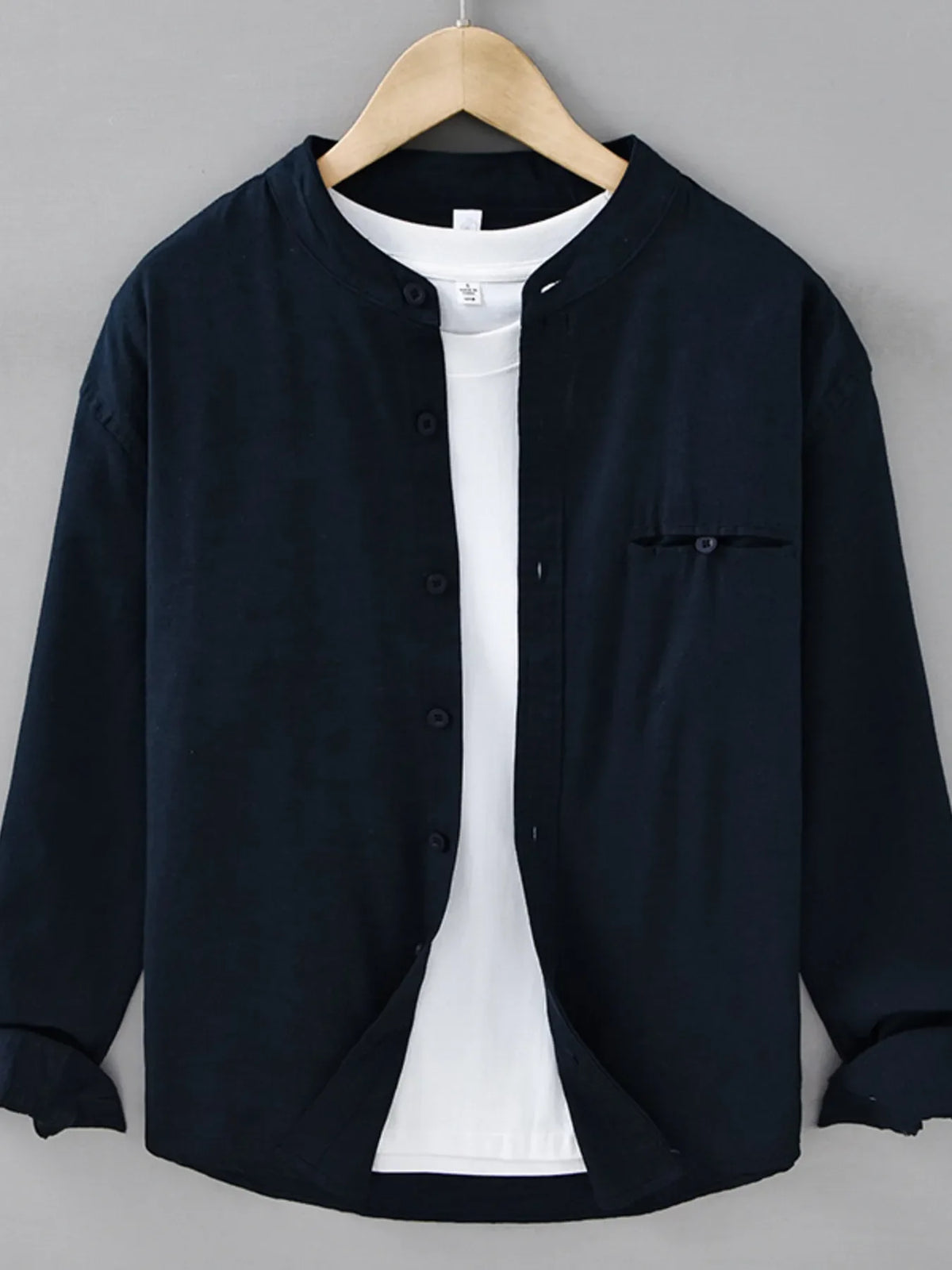 Men's Plus Size Casual Button Up Long Sleeve Shirt