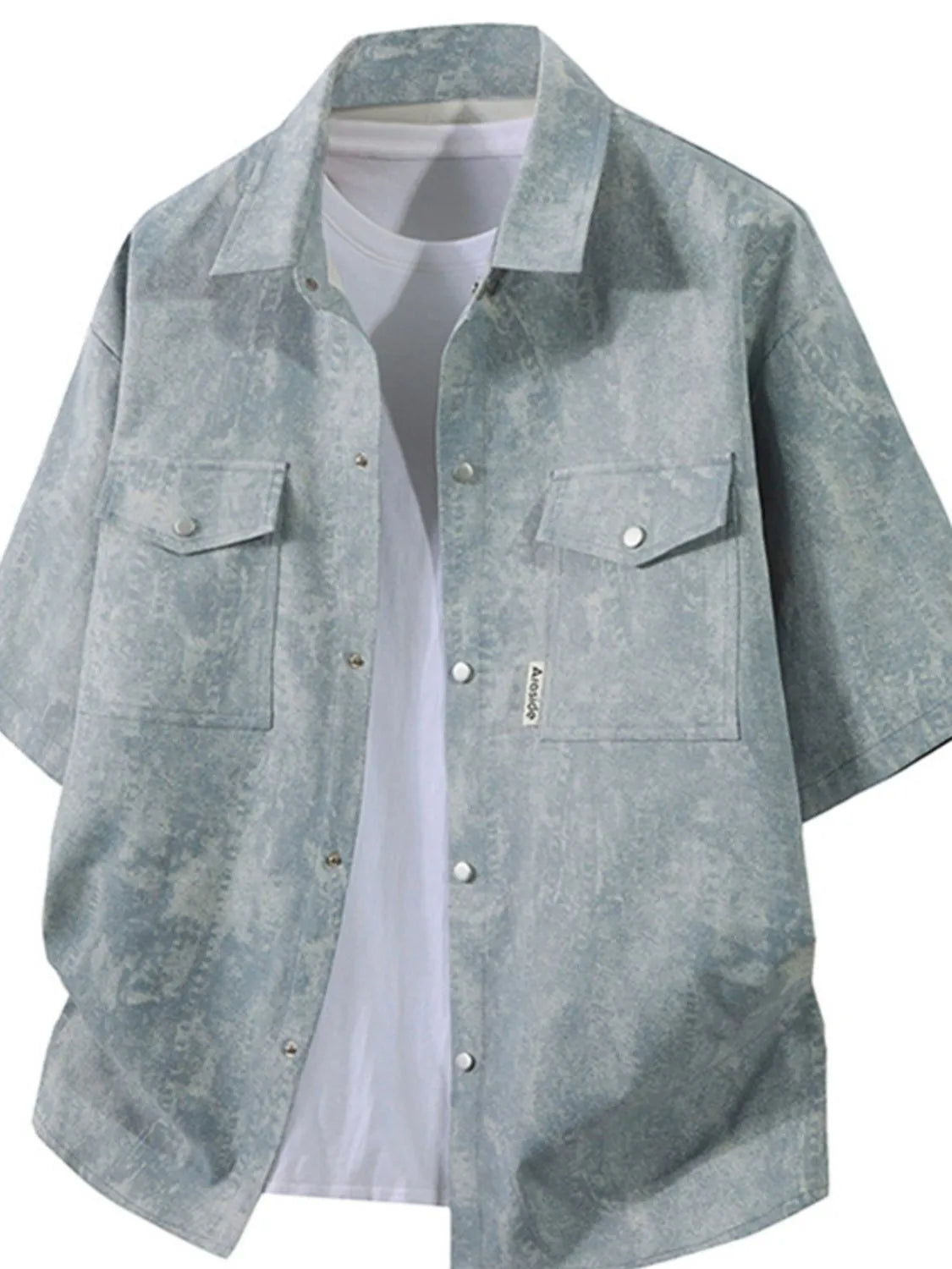 Men's Plus Size Button Up Short Sleeve Shirt