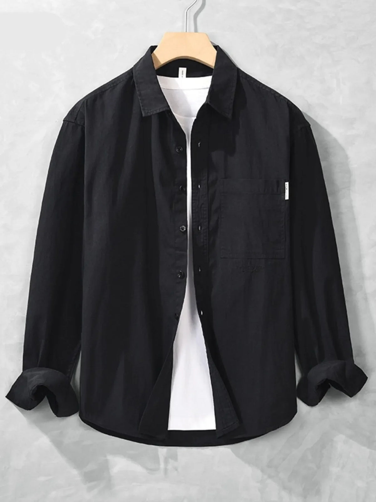 Men's Plus Size Button Up Long Sleeve Shirt