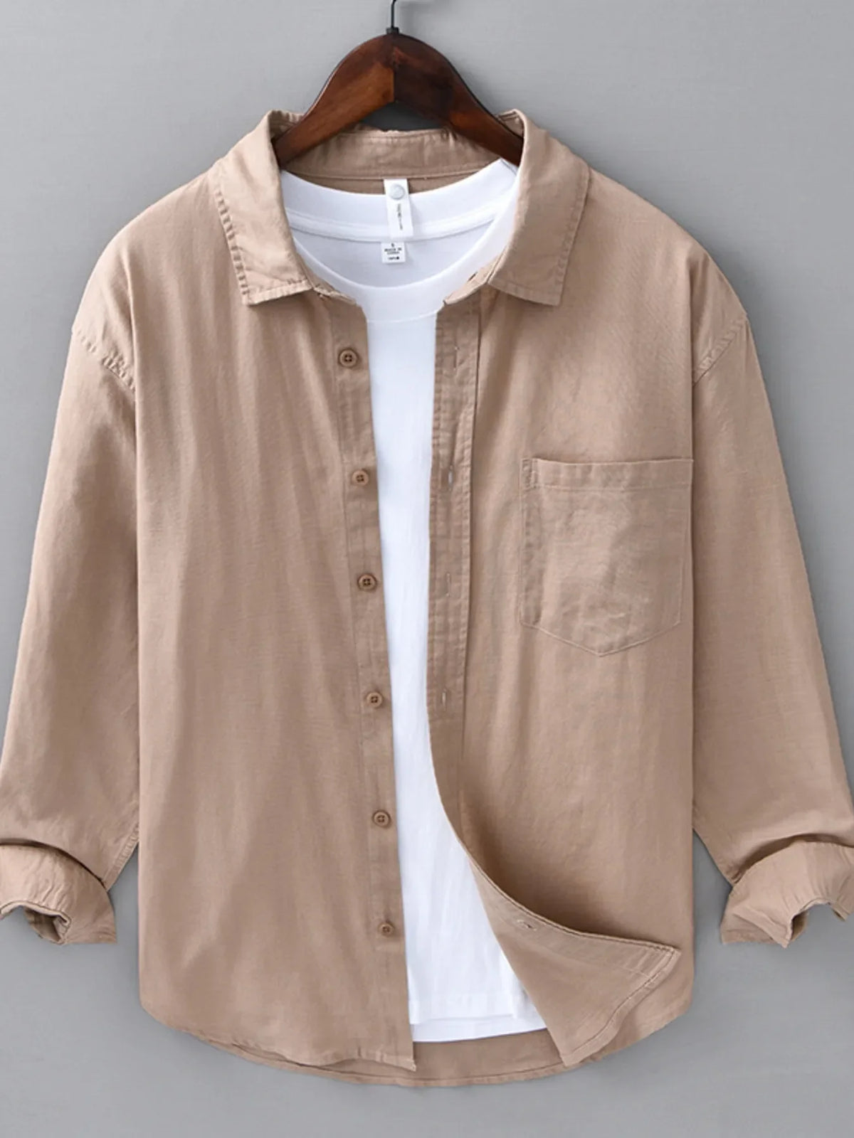 Men's Plus Size Button Up Long Sleeve Shirt