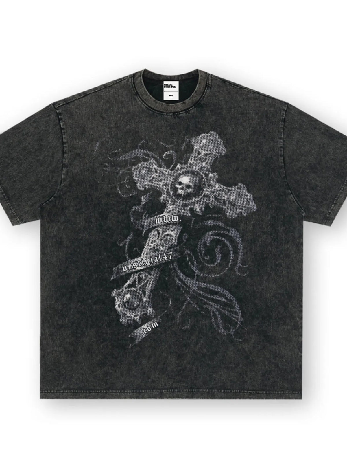 Men's Skull Cross Graphic Oversized T-Shirt