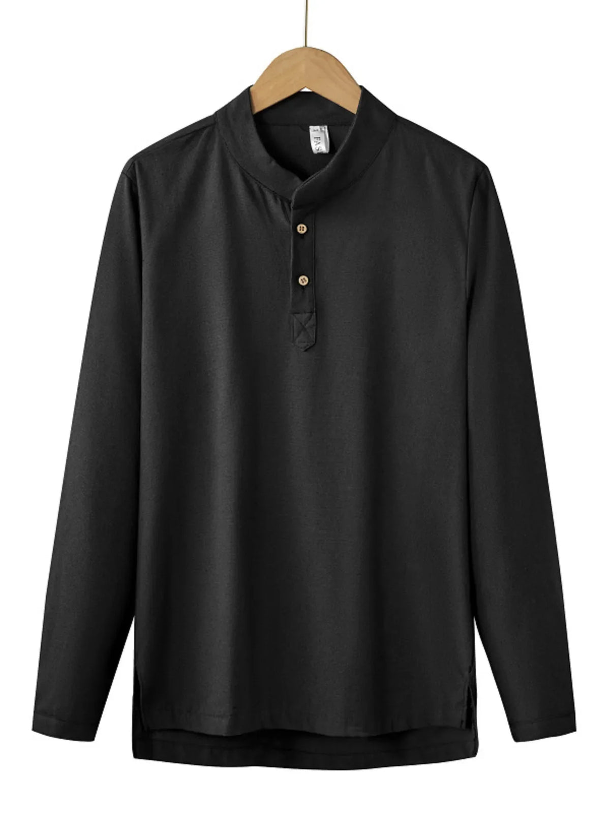Men's Plus Size Button Detail Long Sleeve Blouse
