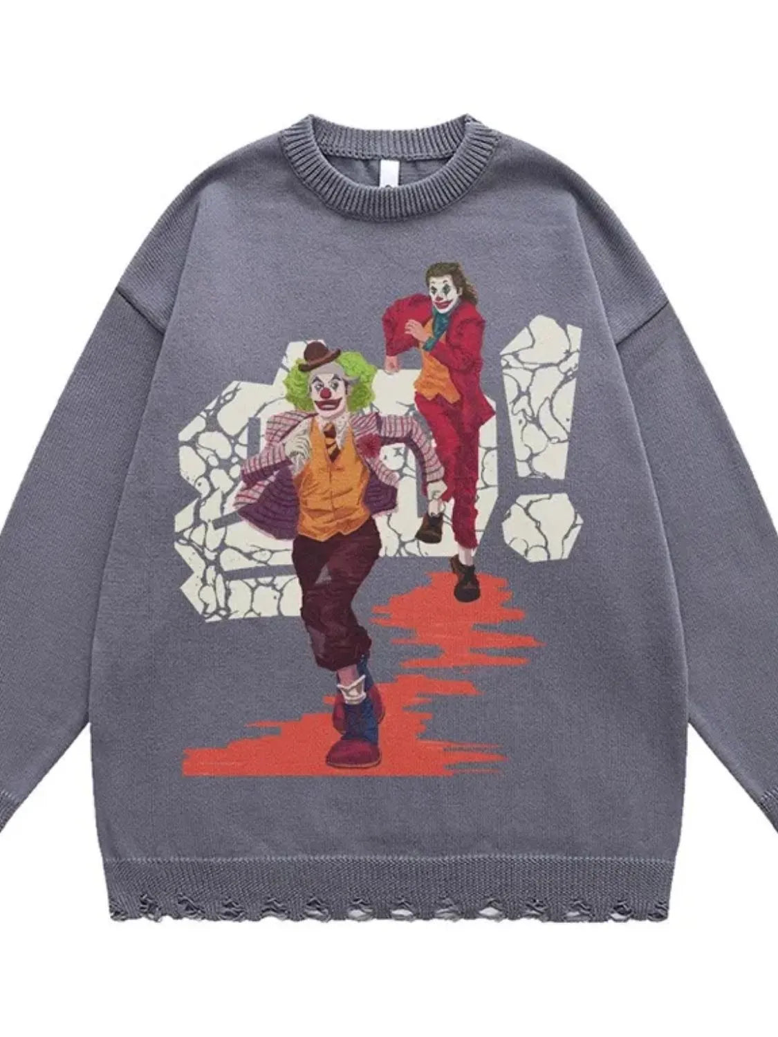 Men's Joker Round Neck Long Sleeve Sweater