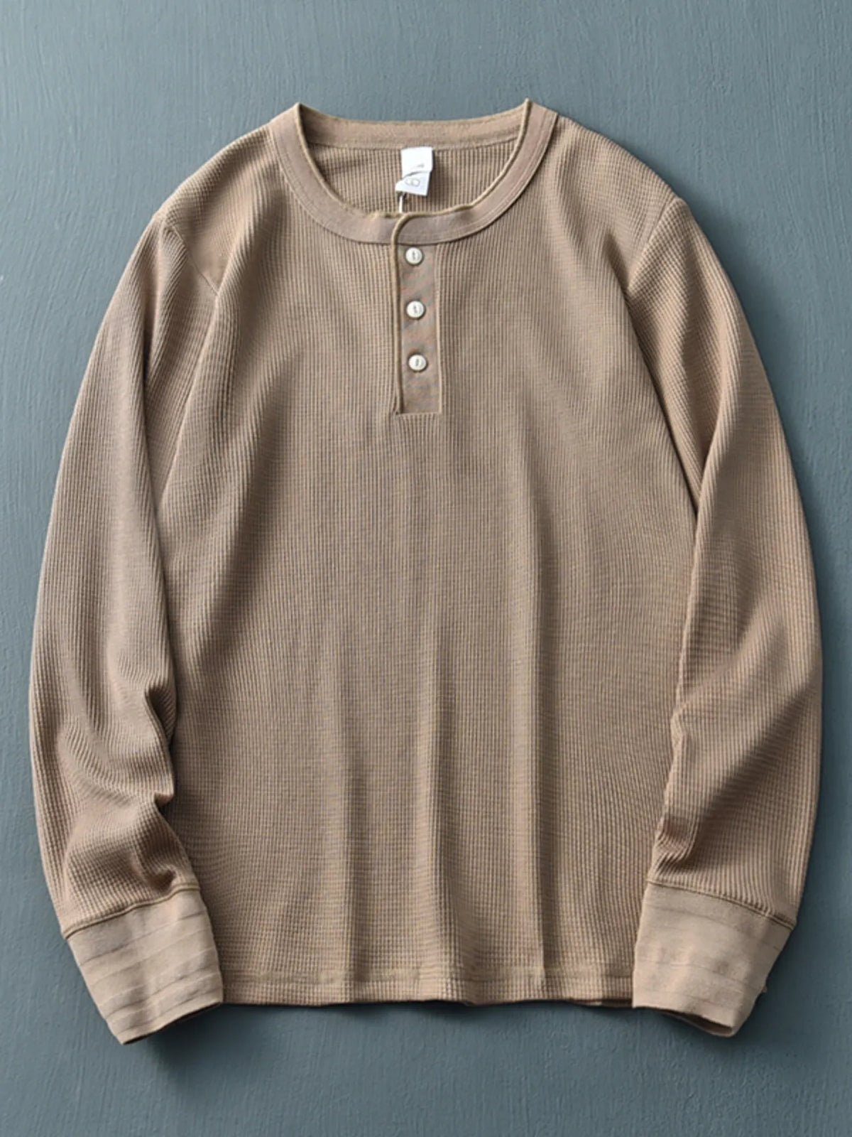 Men's Plus Size Button Detail Long Sleeve T-Shirt
