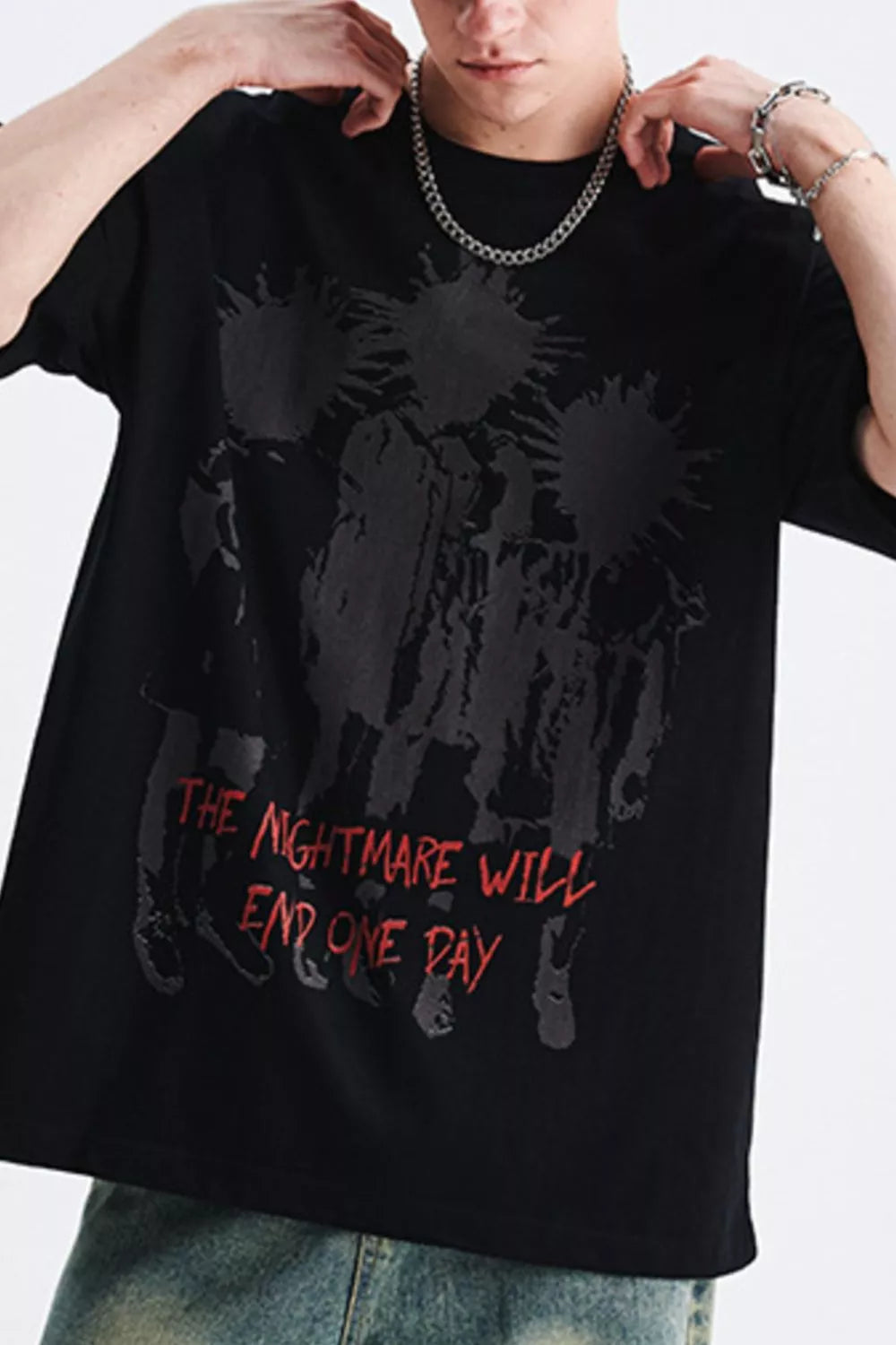 Men's Graphic Round Neck Oversized T-Shirt