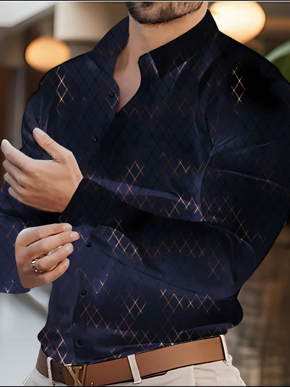 Men's Full Size Button Up Long Sleeve Shirt Plus Size