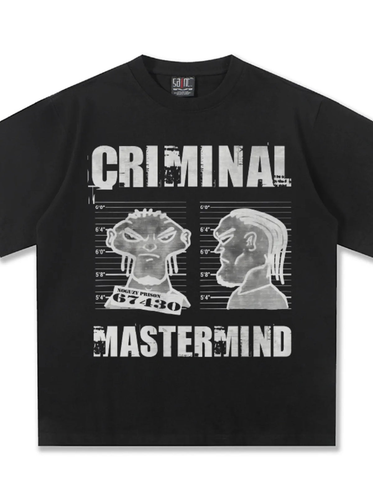 Men's Criminal Mastermind Graphic Oversized T-Shirt