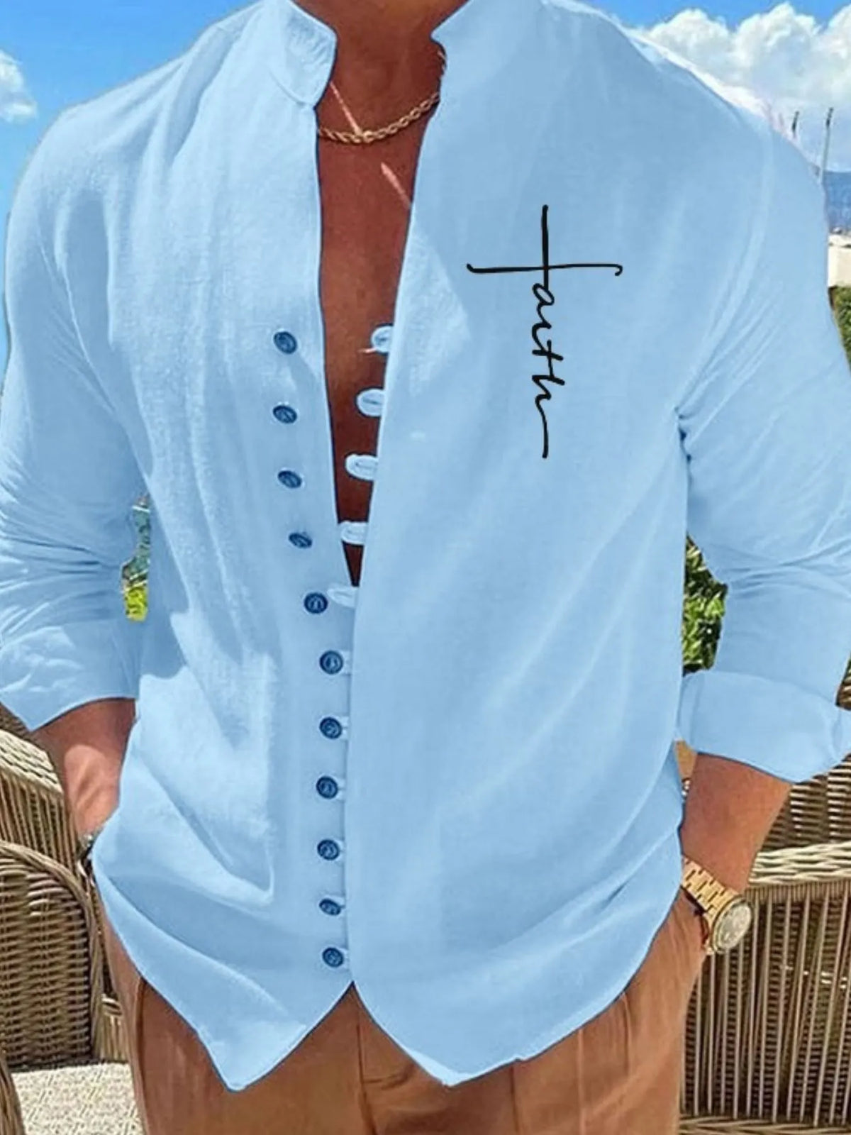 Men's Full Size Button Down Casual Shirt Plus Size