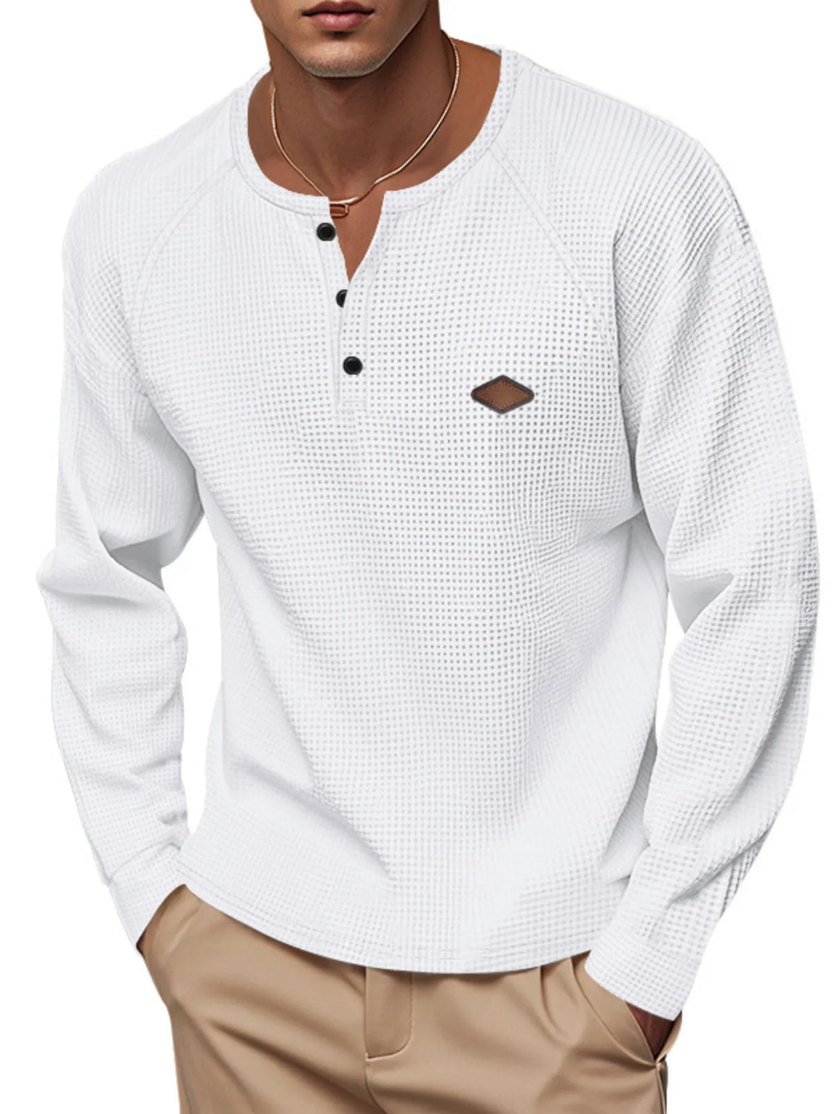 Men's Full Size Button Detail Long Sleeve T-Shirt Plus Size