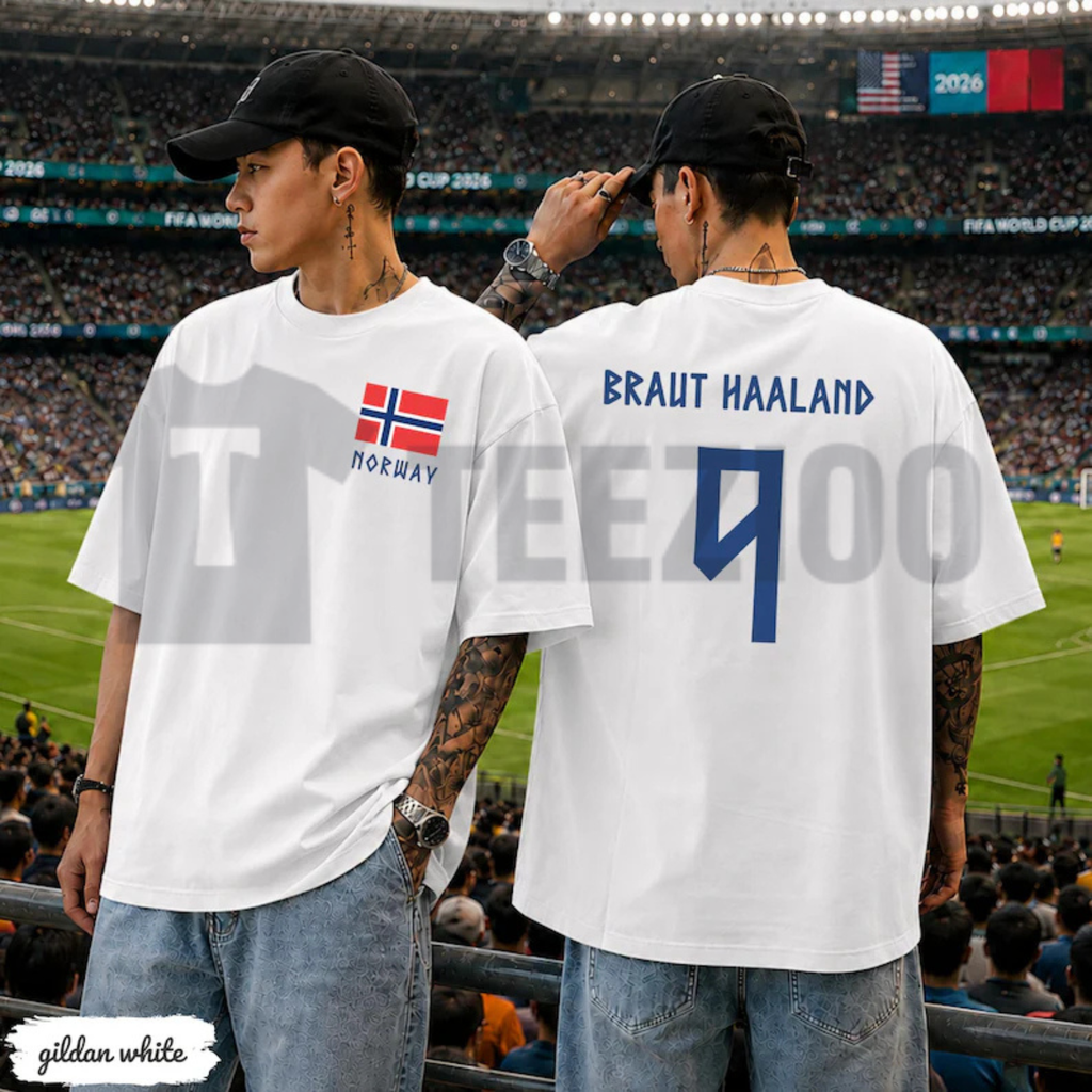 Retro Haaland 9 Norway Soccer Unisex Tee - Vintage Football Graphic T-Shirt