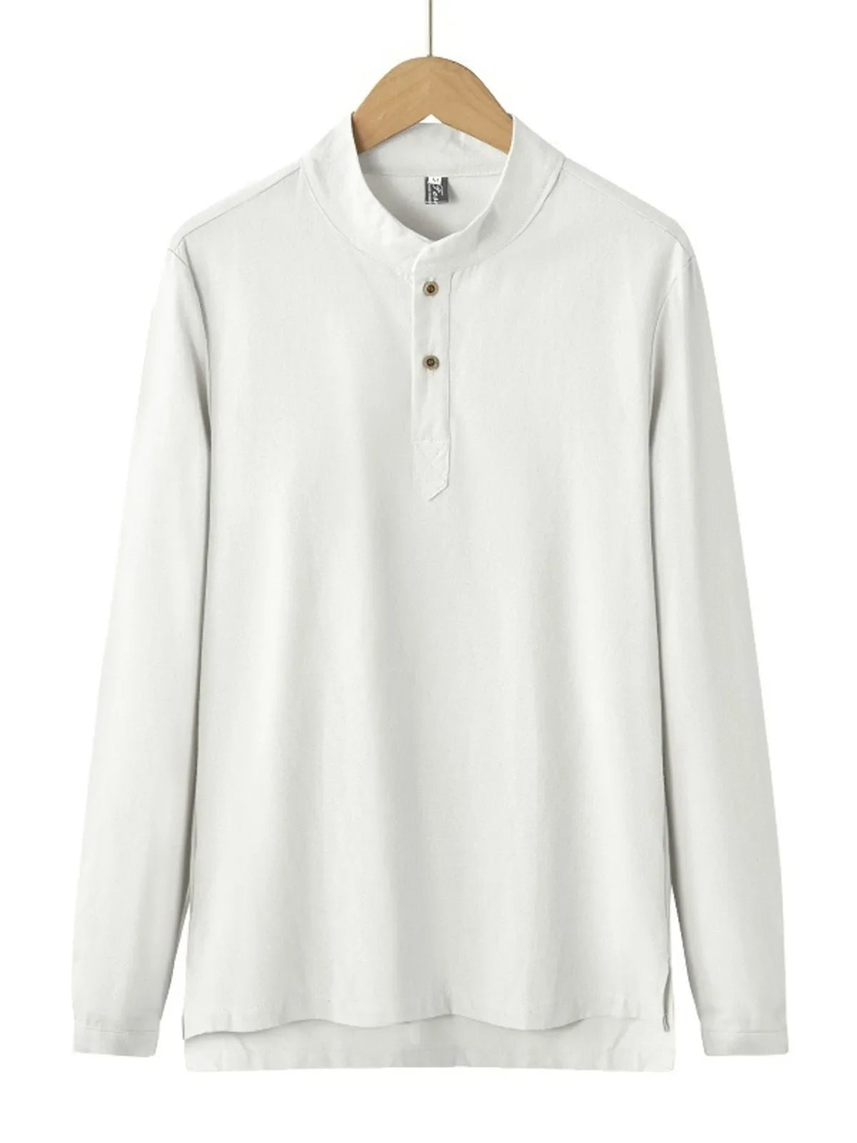 Men's Plus Size Button Detail Long Sleeve Blouse