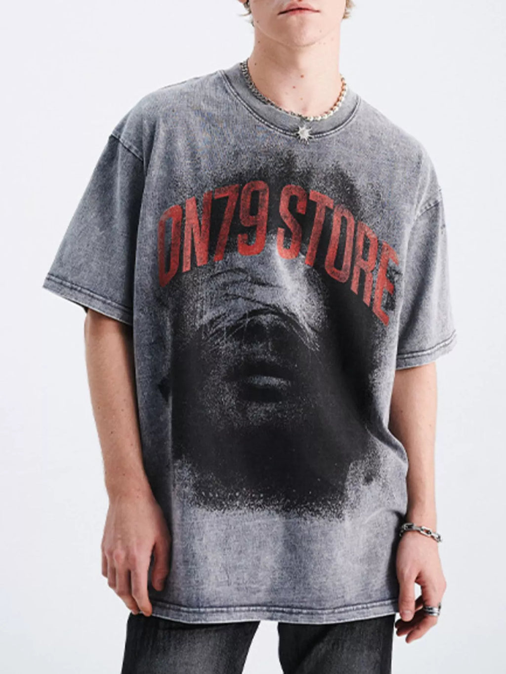 Men's Graphic Round Neck Short Sleeve T-Shirt