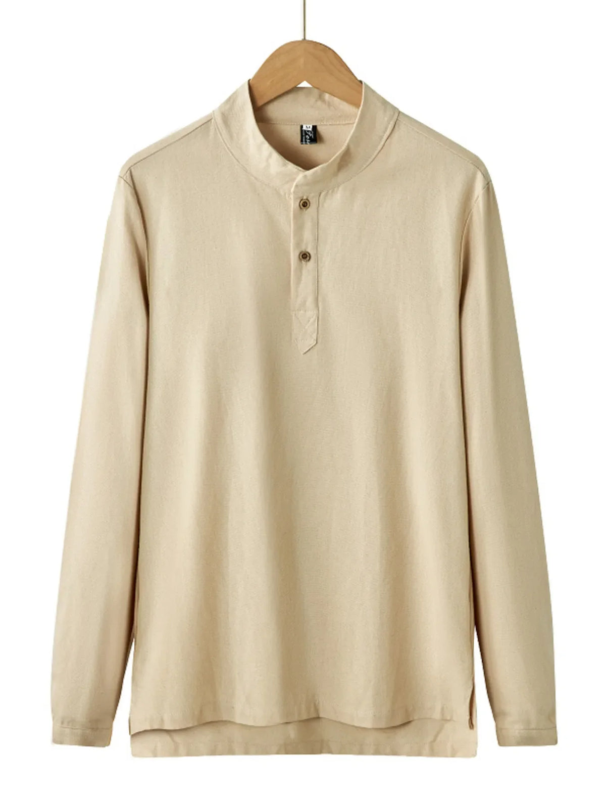 Men's Plus Size Button Detail Long Sleeve Blouse