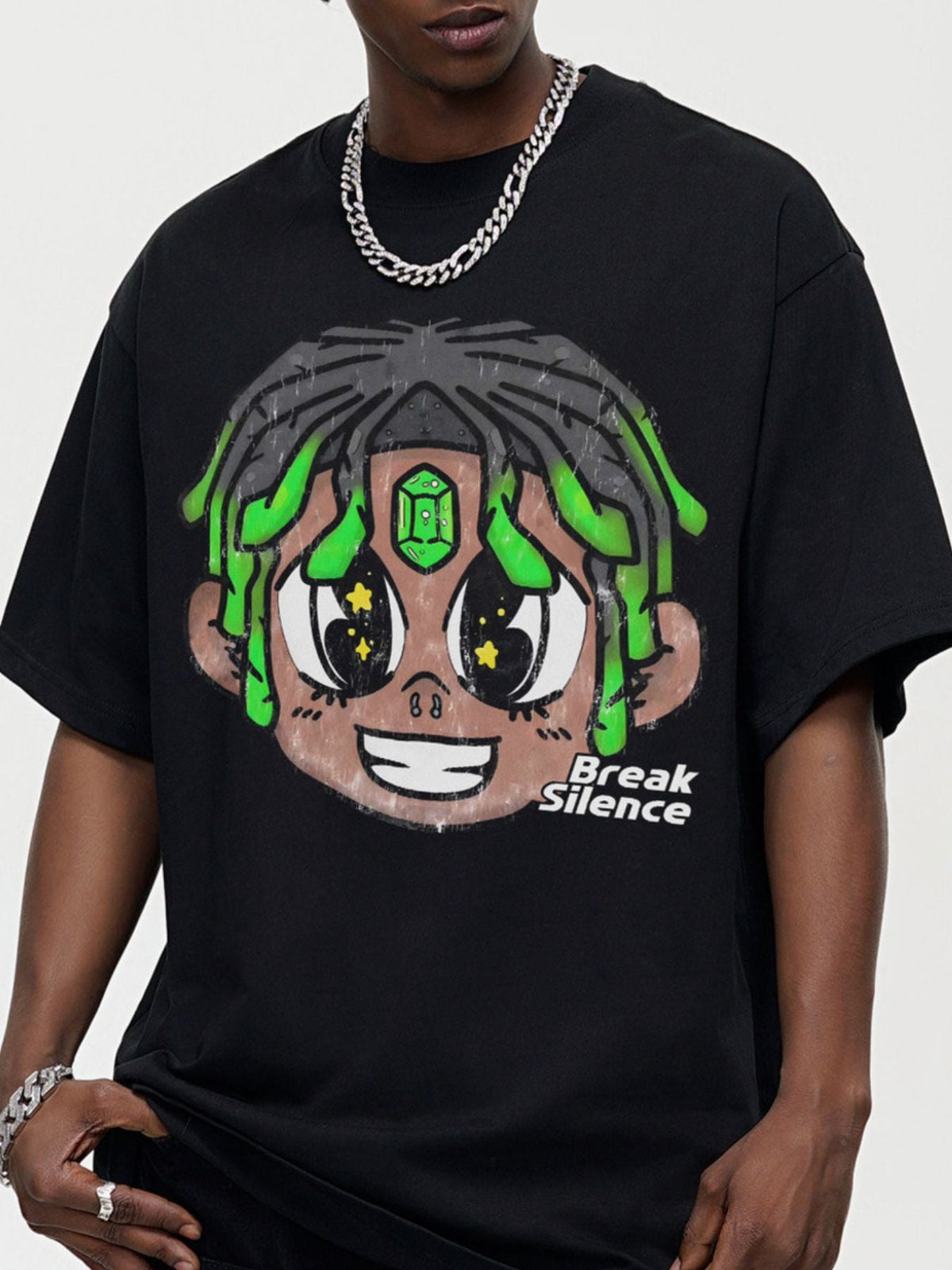 Men's Cartoon Graphic Oversized T-Shirt