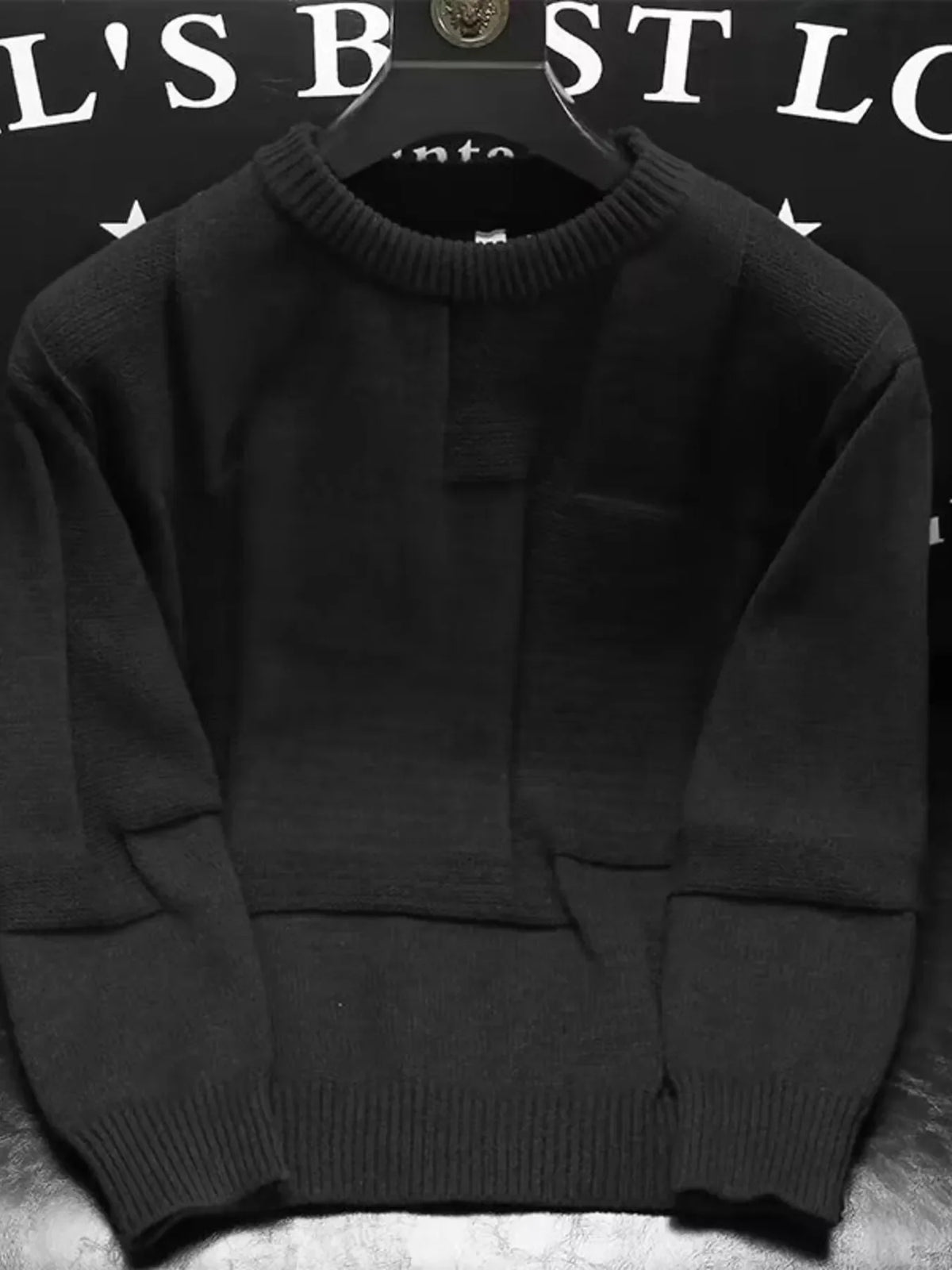 Men's Plus Size Round Neck Long Sleeve Sweater