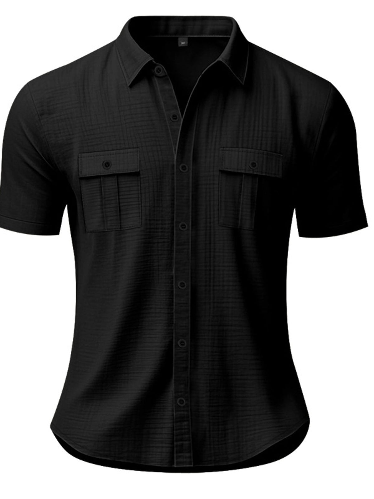 Men's Full Size Short Sleeve Shirt with Pockets Plus Size