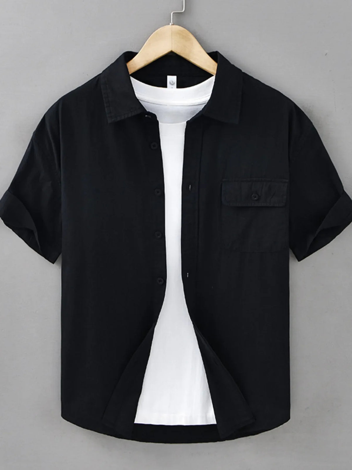 Men's Plus Size Button Up Short Sleeve Shirt