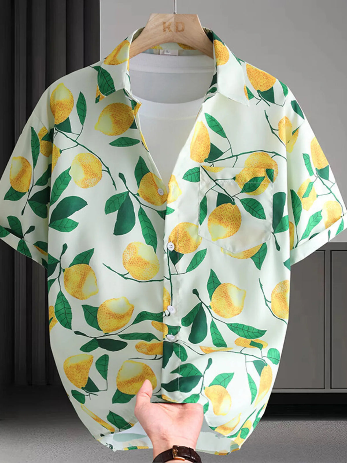 Men's Plus Size Hawaiian Print Short Sleeve Shirt