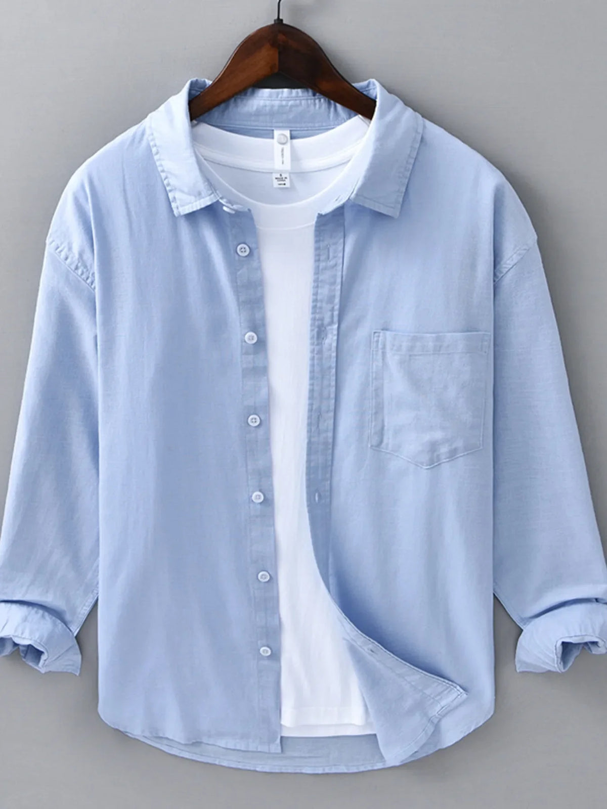 Men's Plus Size Button Up Long Sleeve Shirt