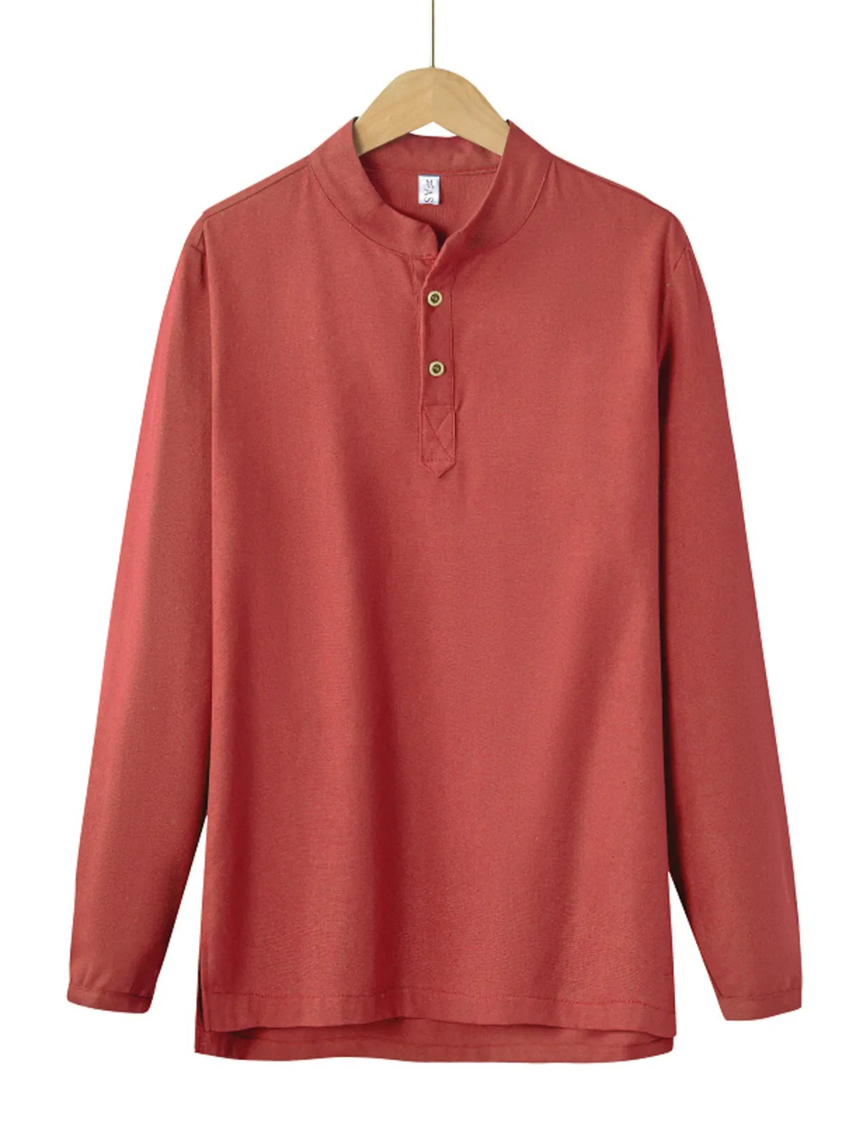 Men's Plus Size Button Detail Long Sleeve Blouse