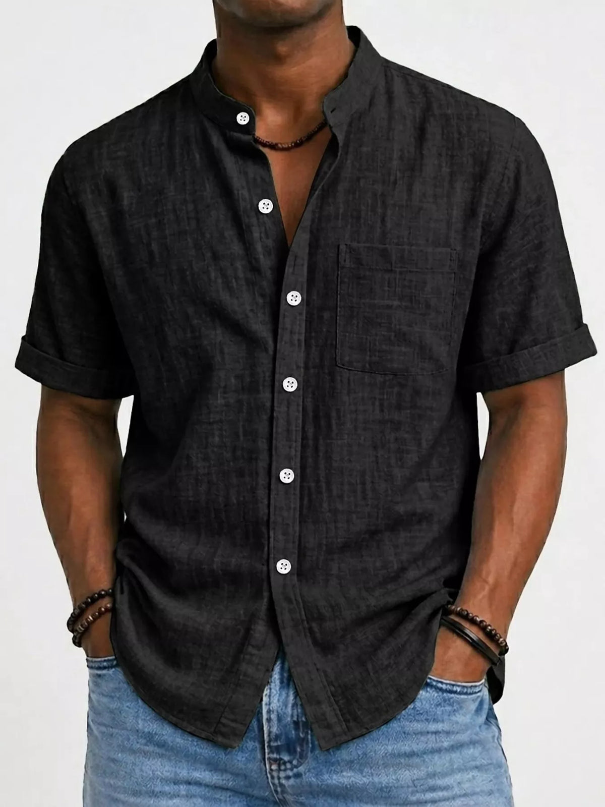 Men's Full Size Button Up Short Sleeve Shirt Plus Size