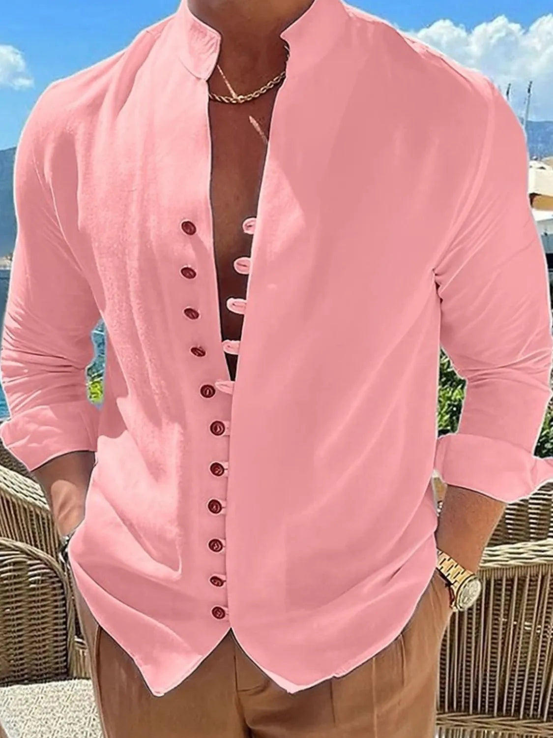 Men's Full Size Button Up Long Sleeve Shirt Plus Size