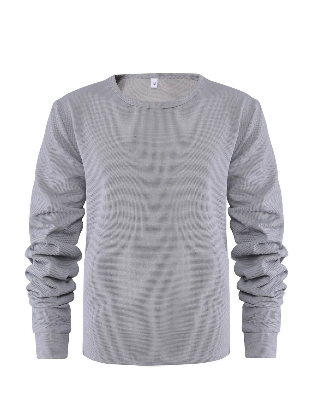 Men's Plus Size Waffle Knit Long Sleeve T-Shirt