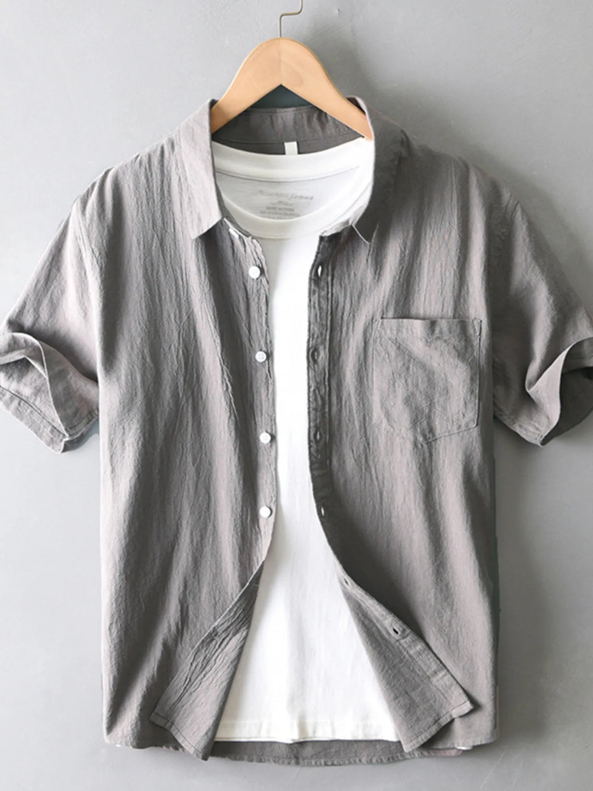 Men's Plus Size Button Up Short Sleeve Shirt