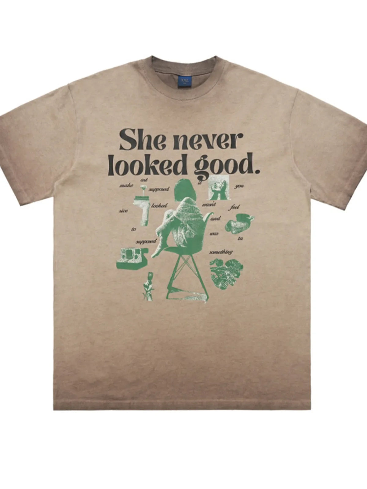 Men's Vintage Graphic Round Neck Oversized T-Shirt