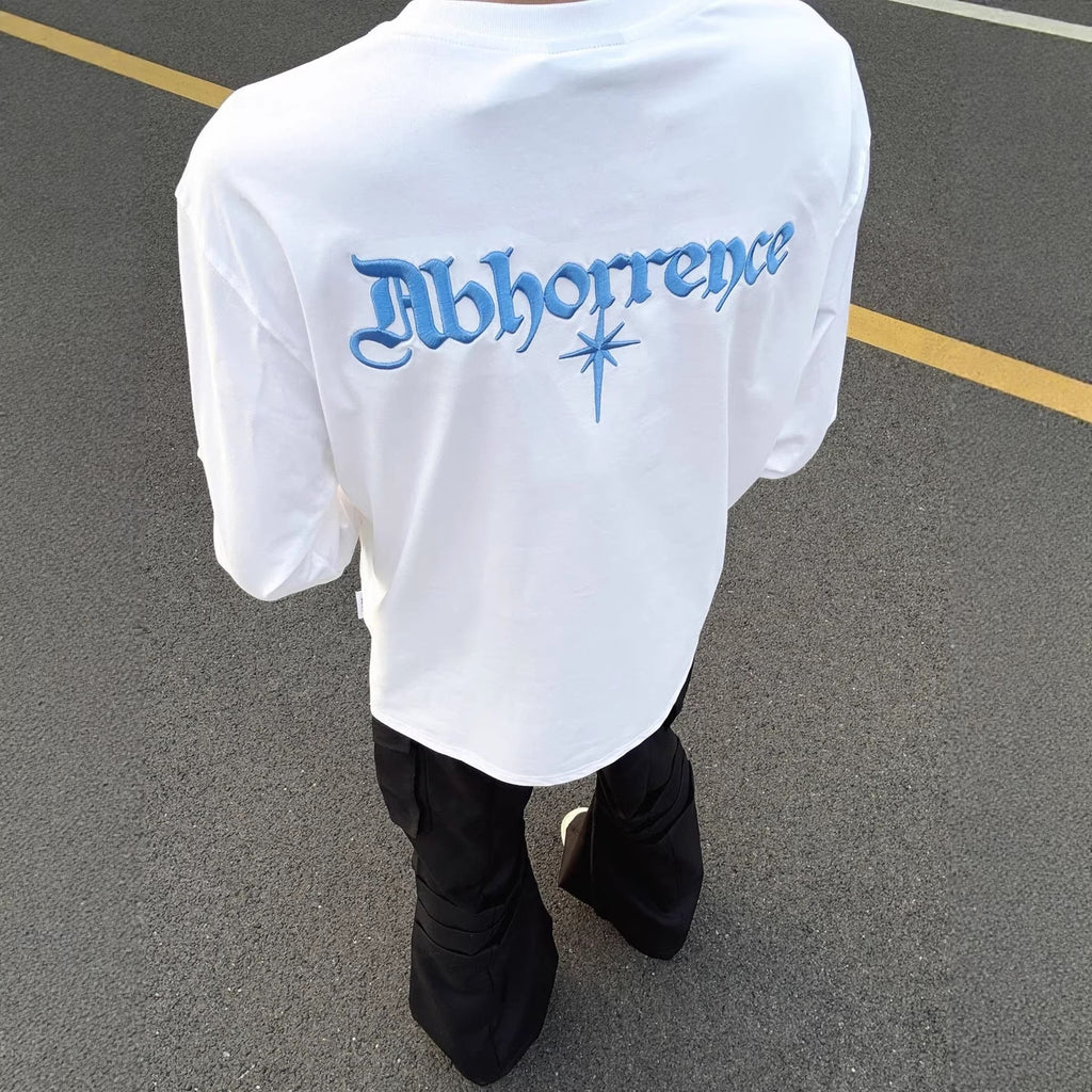 High-end Top American High-street Letter-embroidered Long-sleeve T-shirt For Men