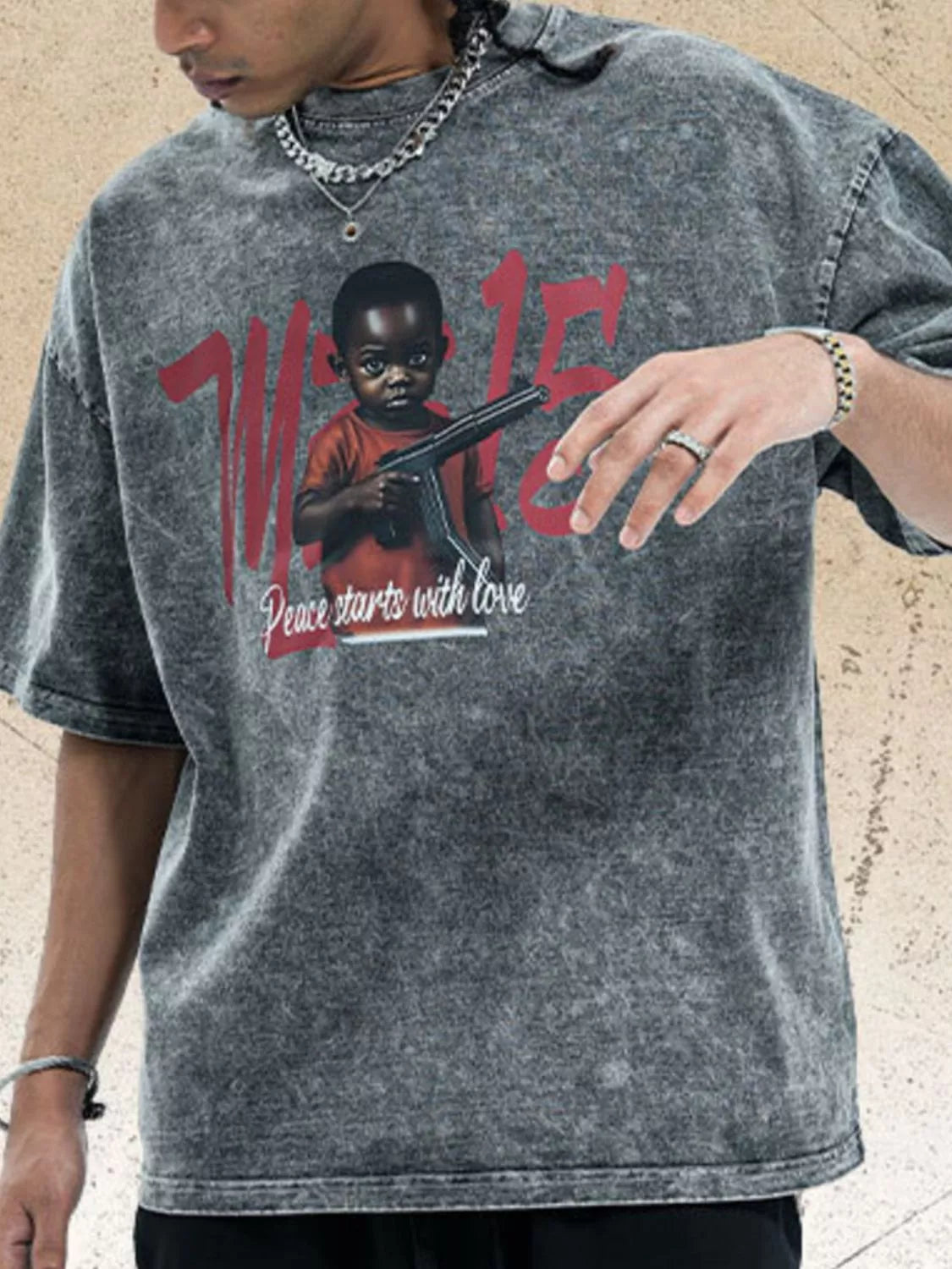Men's Graphic Round Neck Half Sleeve T-Shirt