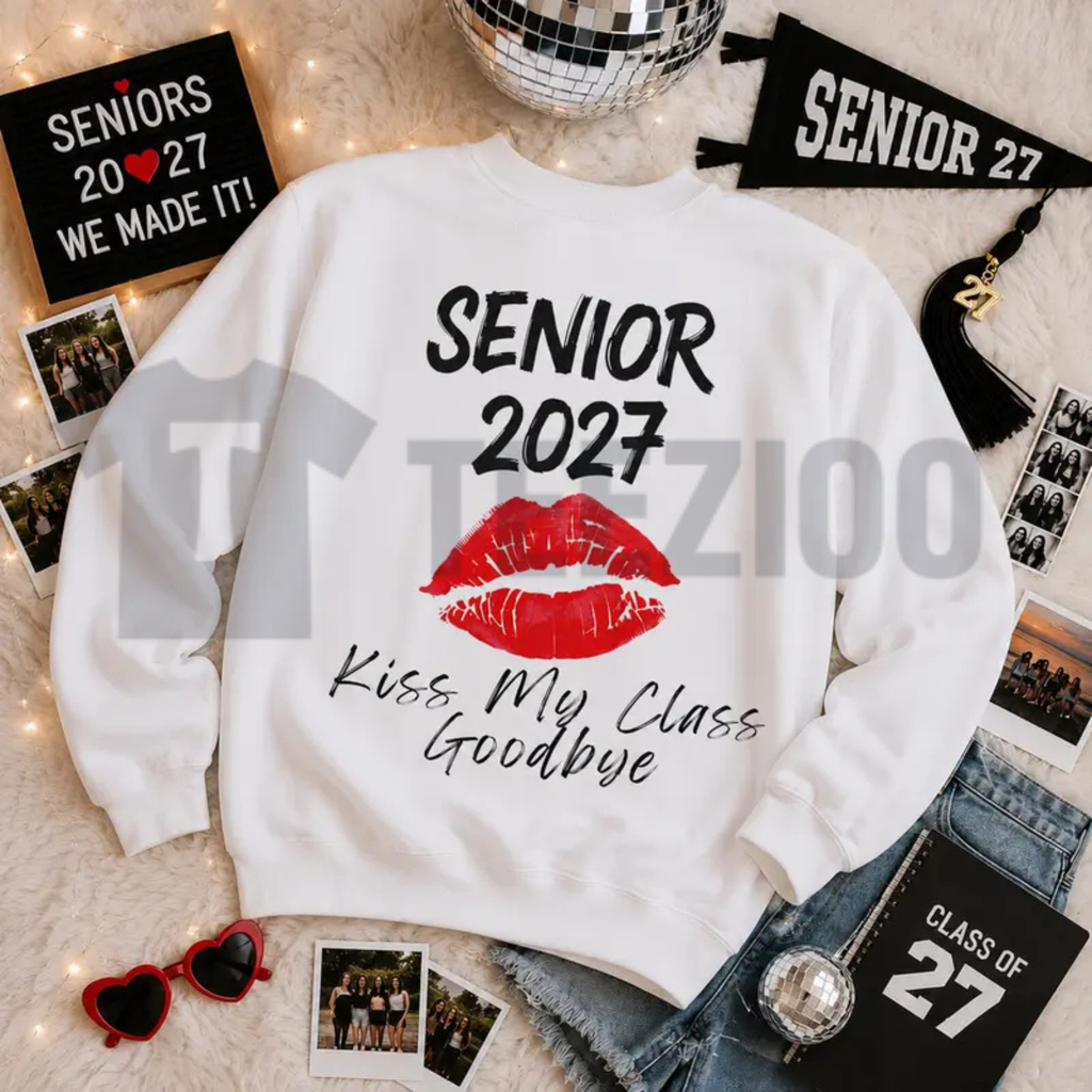 Senior 2027 Kiss My Class Goodbye Sweatshirt - Bold Graduation Crewneck