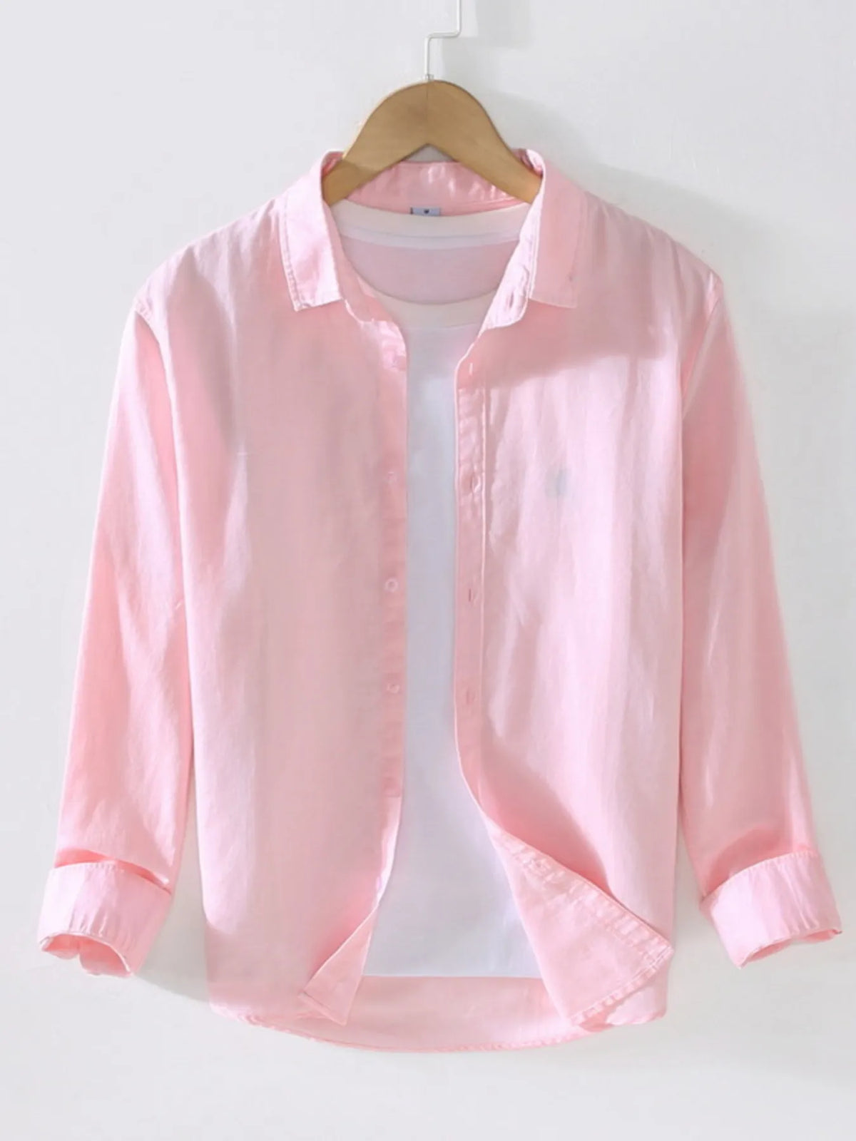 Men's Full Size Casual Long Sleeve Button-Up Shirt Plus Size