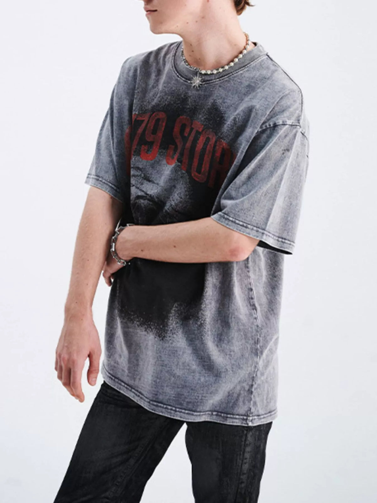Men's Graphic Round Neck Short Sleeve T-Shirt